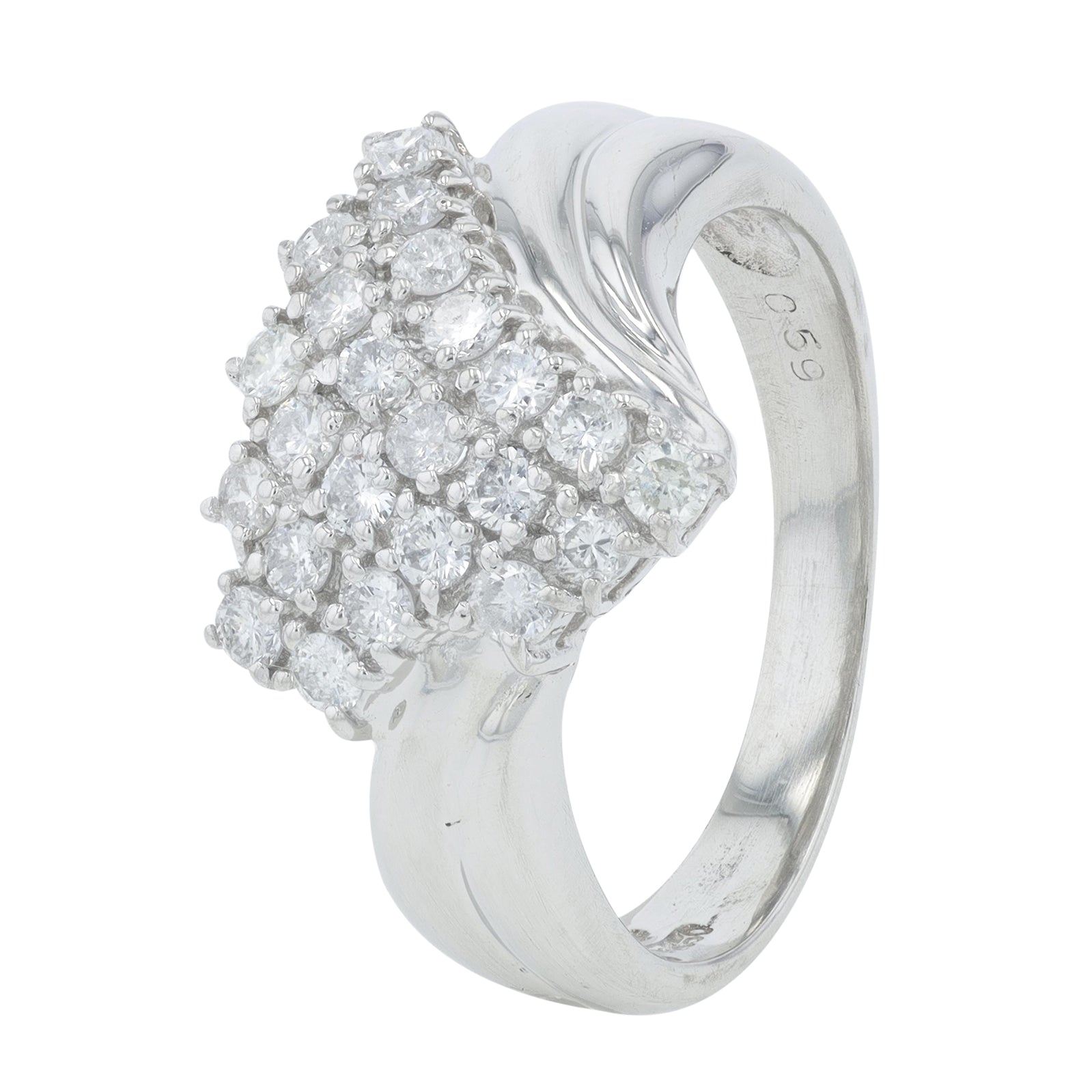 PT850 .59 CT Diamond Cluster Ring