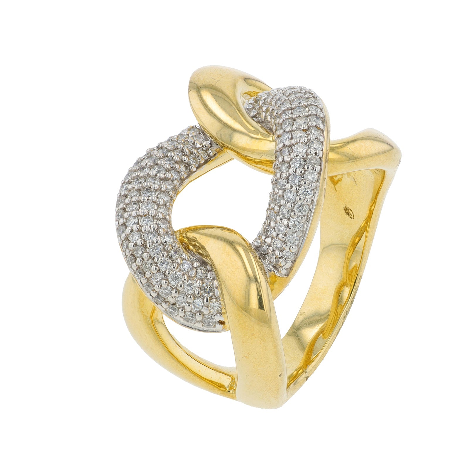10K YG .50 CT Diamond Interlocking Ring