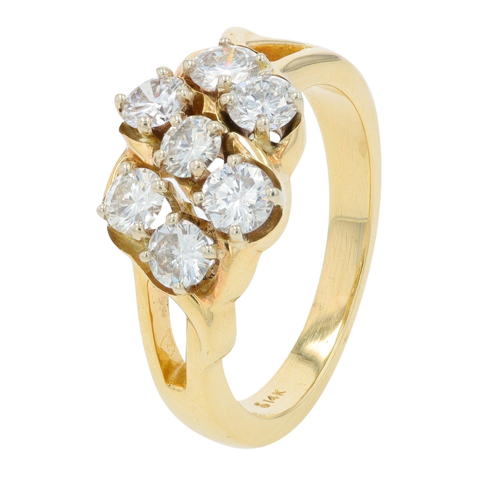 14K YG 1 CT Diamond Split Ring