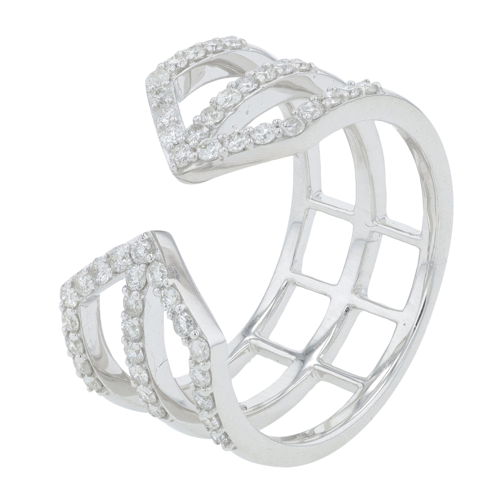 10K WG .50 CTW Diamond Cuff Ring