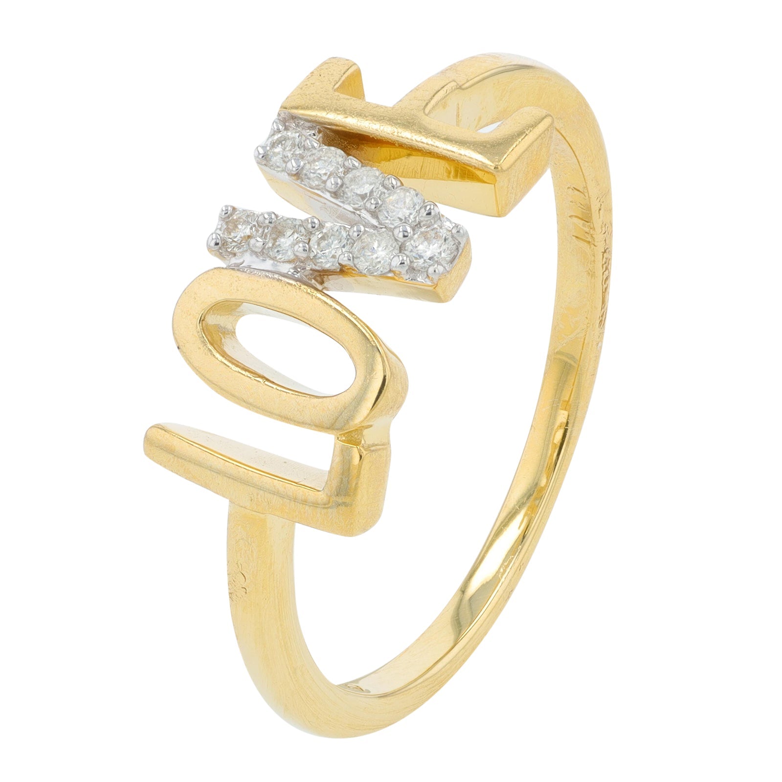10K YG .10 CT Diamond Love Ring