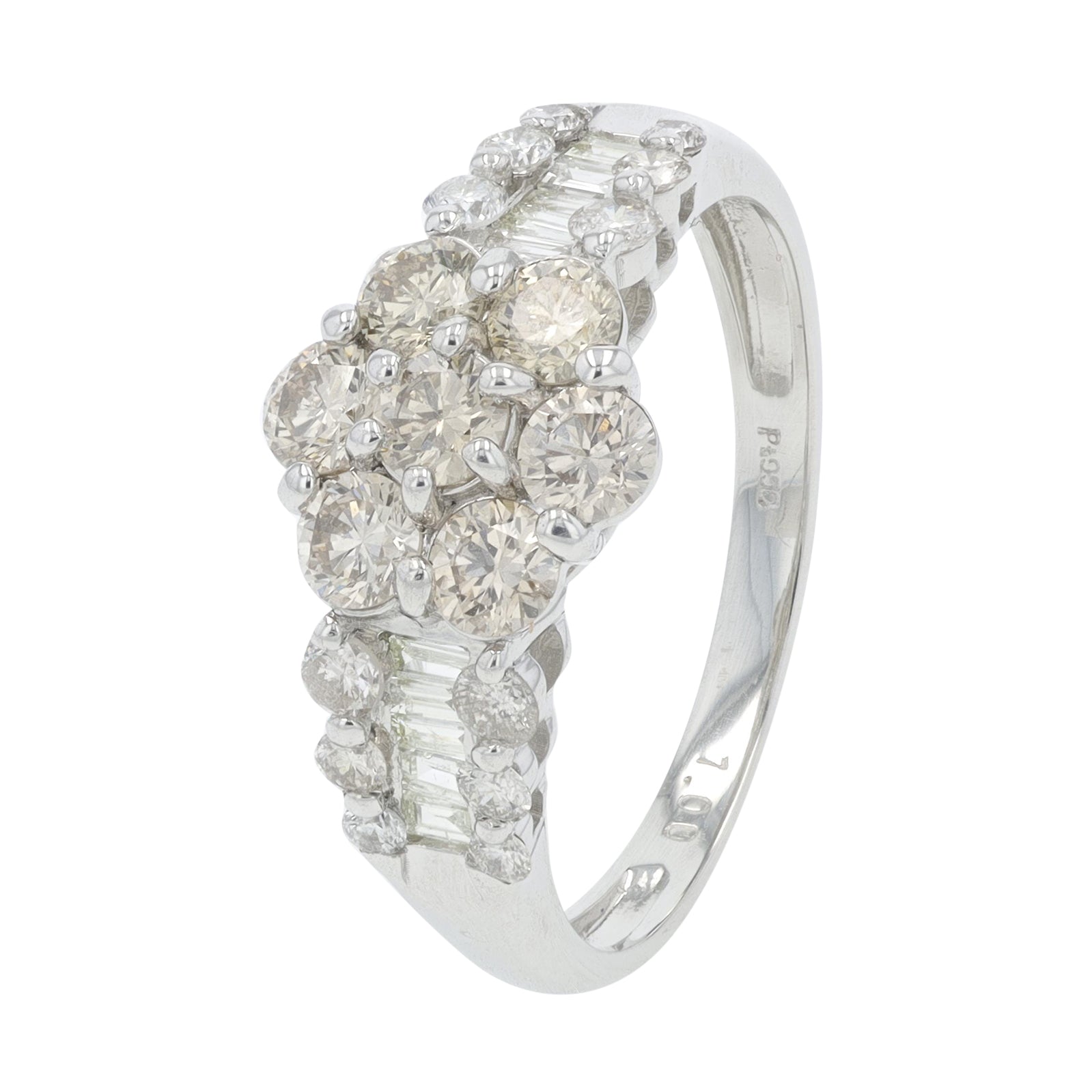 PT950 1 CTW Diamond Cluster Ring