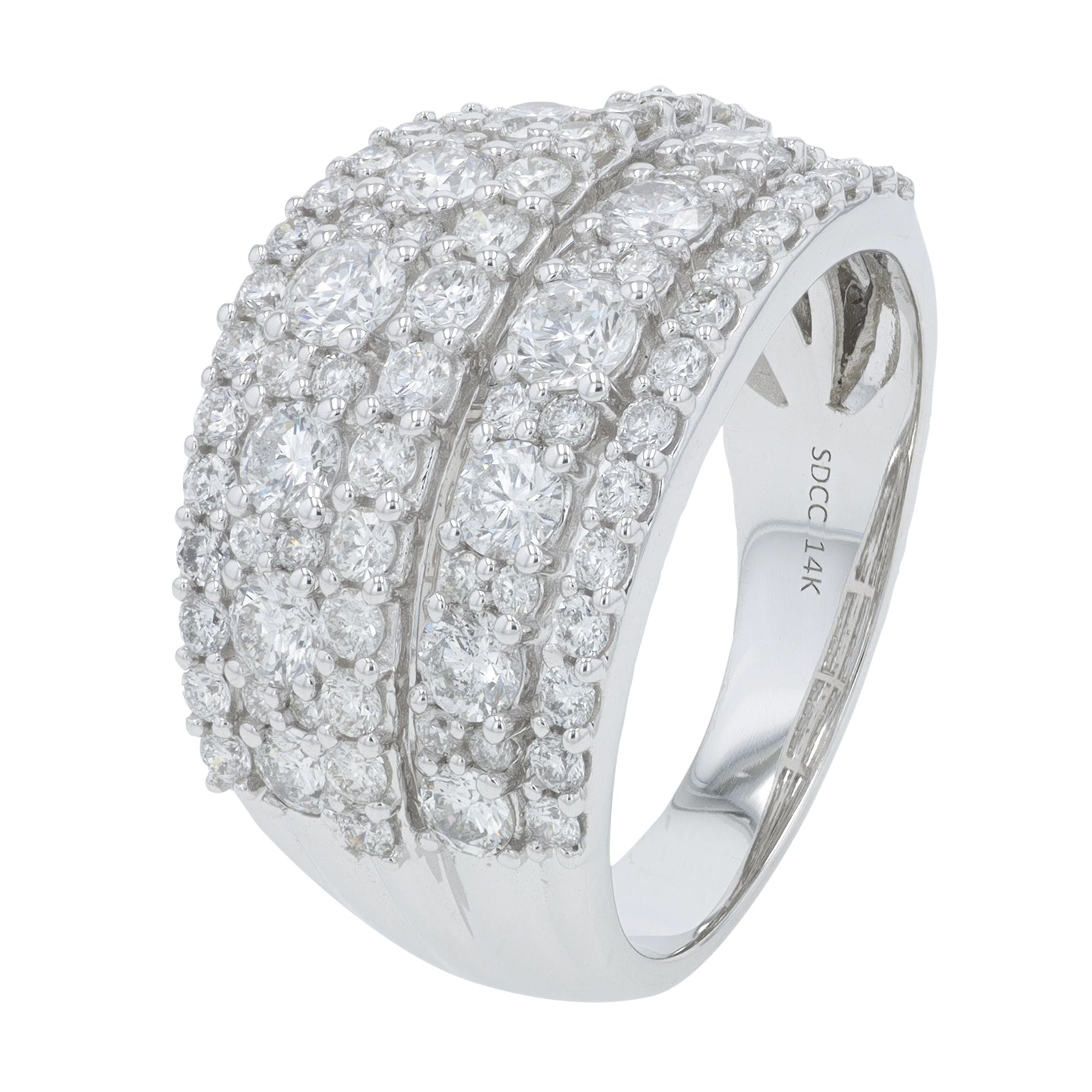 14K WG 2 CT Diamond Cluster Ring