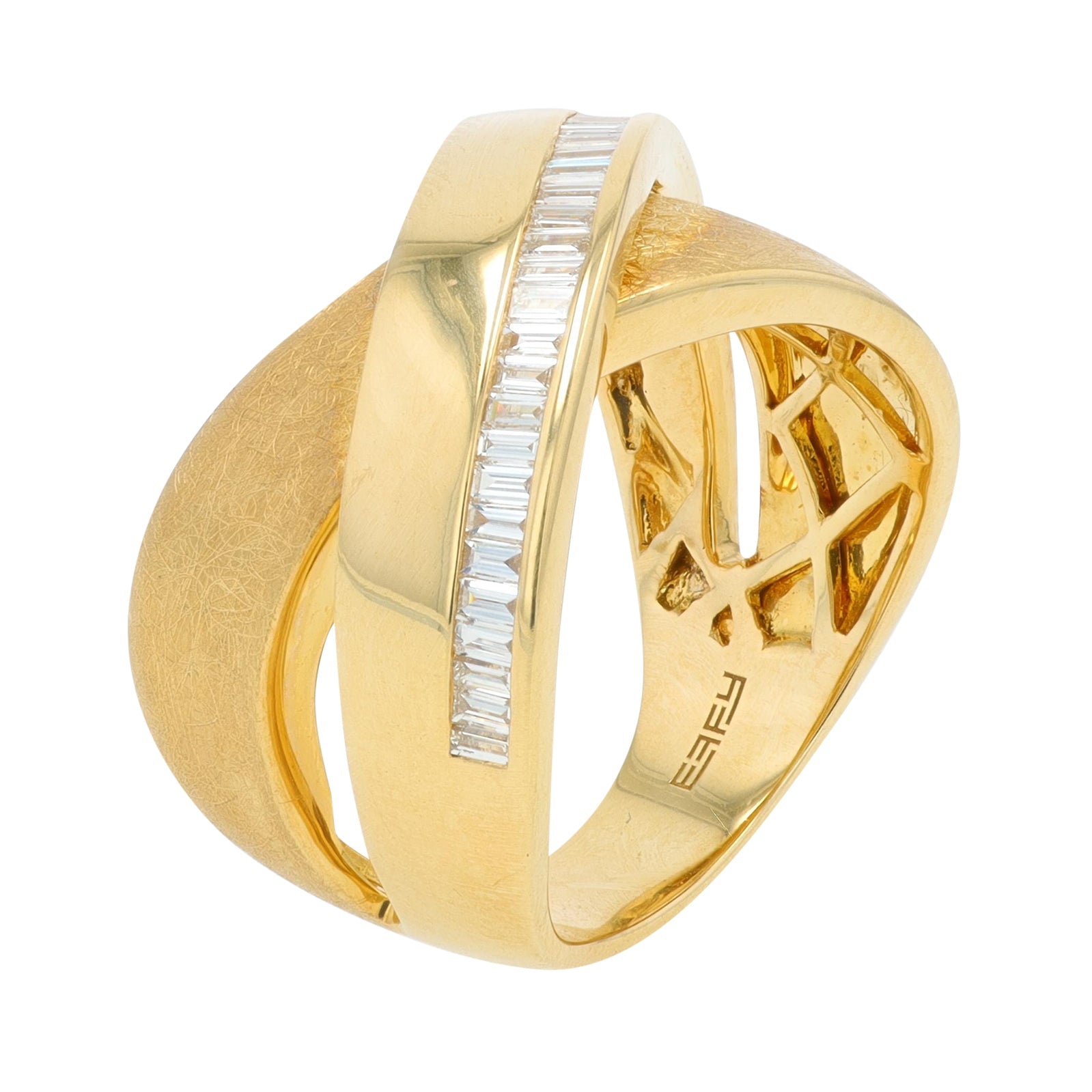 14K EFFY YG .42 CTW Diamond Crossover Ring