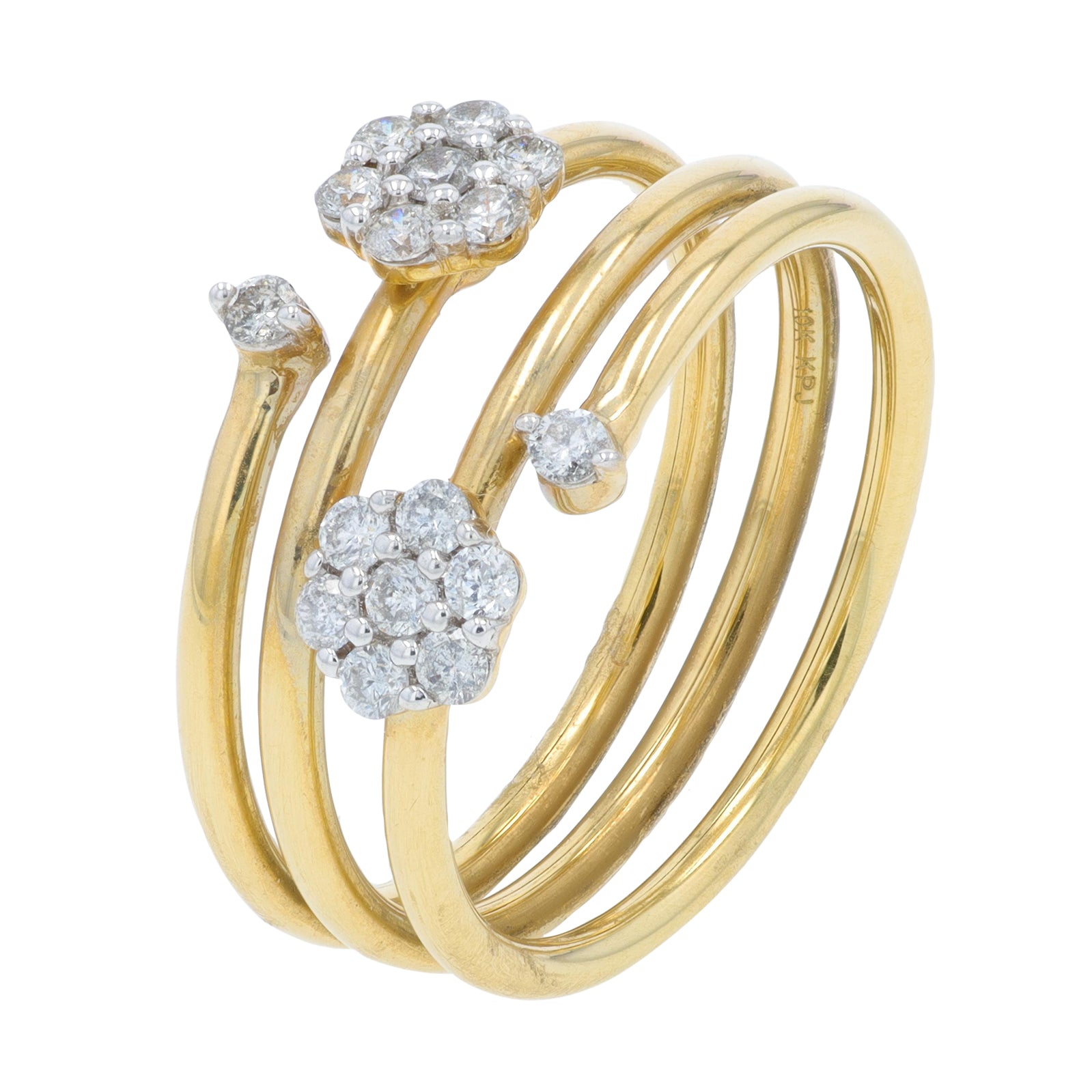 10K YG .33 CT Diamond Bypass Ring