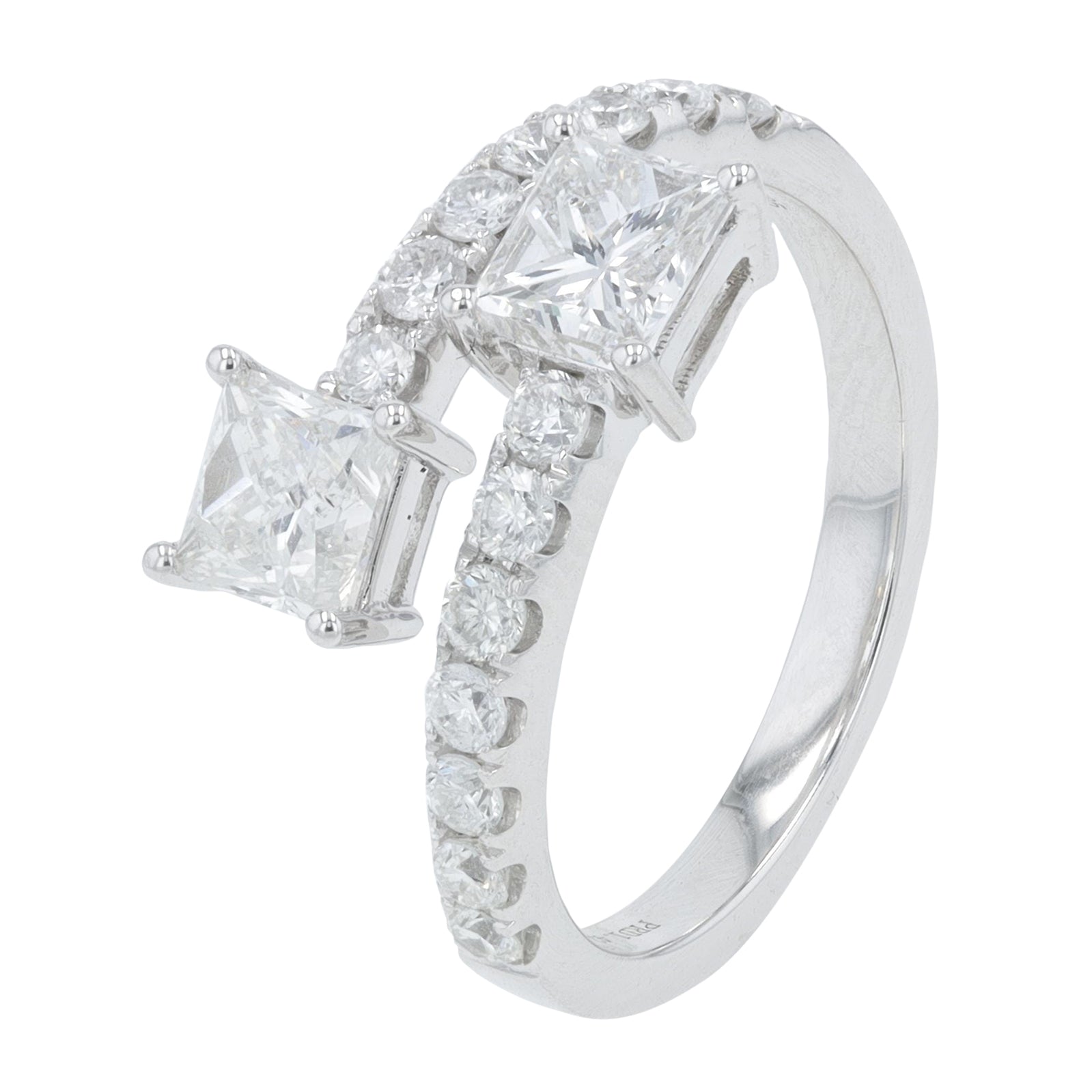 14K WG 1.90 CT Diamond Bypass Ring