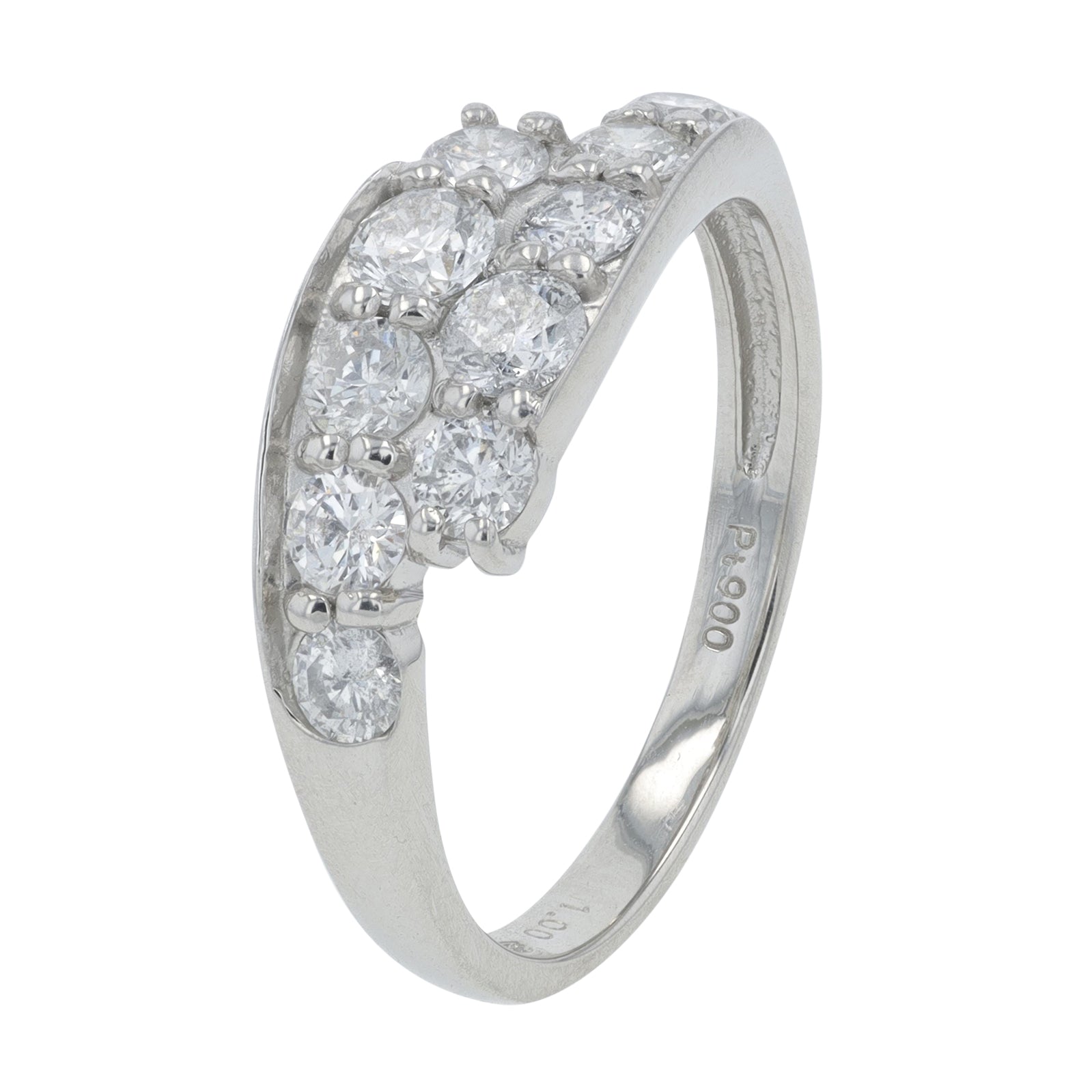 PT900 1 CTW Diamond Bypass Ring