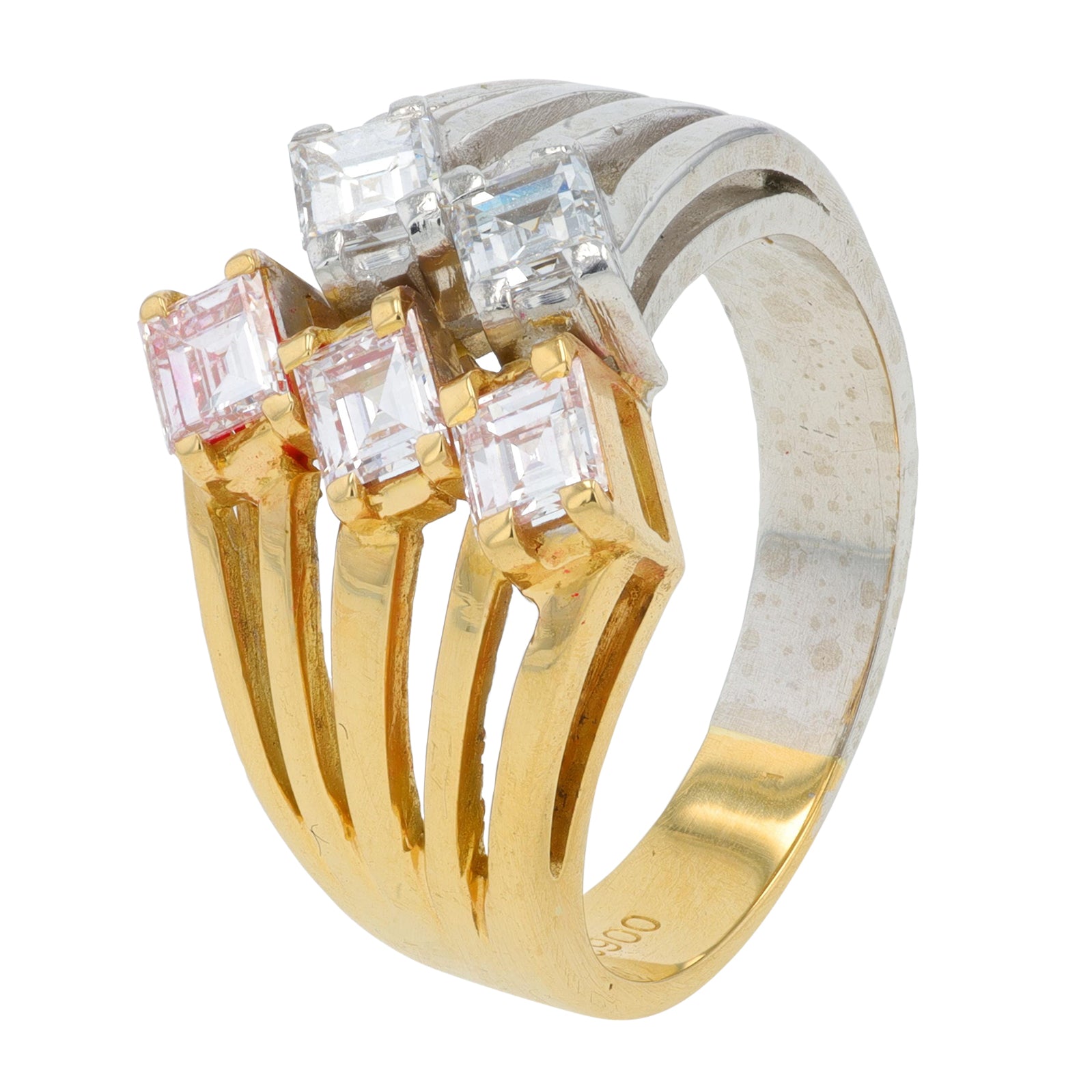 PT900/18K YG .86 CTW Diamond Ring