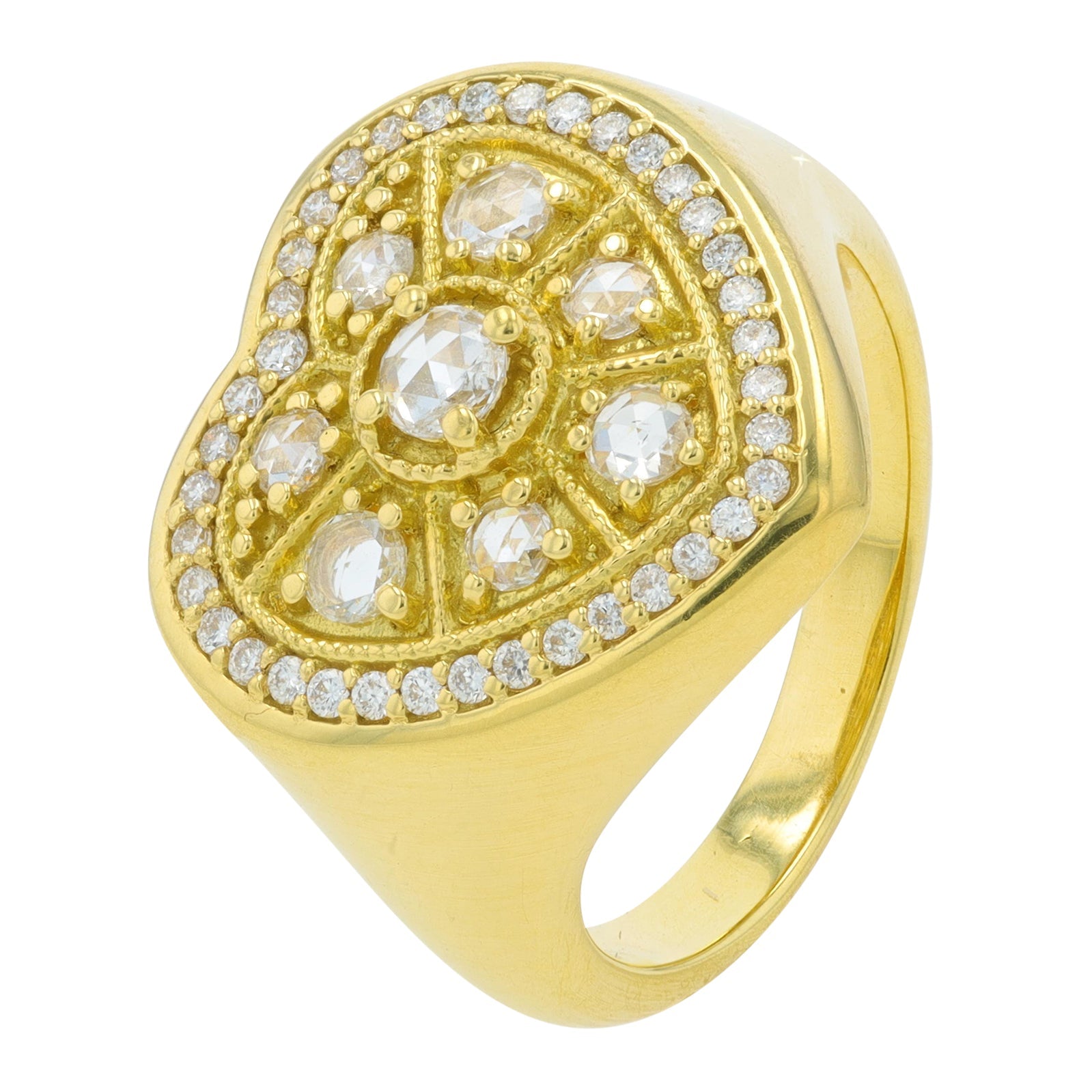 18K YG Penny Preville .53 CT Diamond Heart Ring
