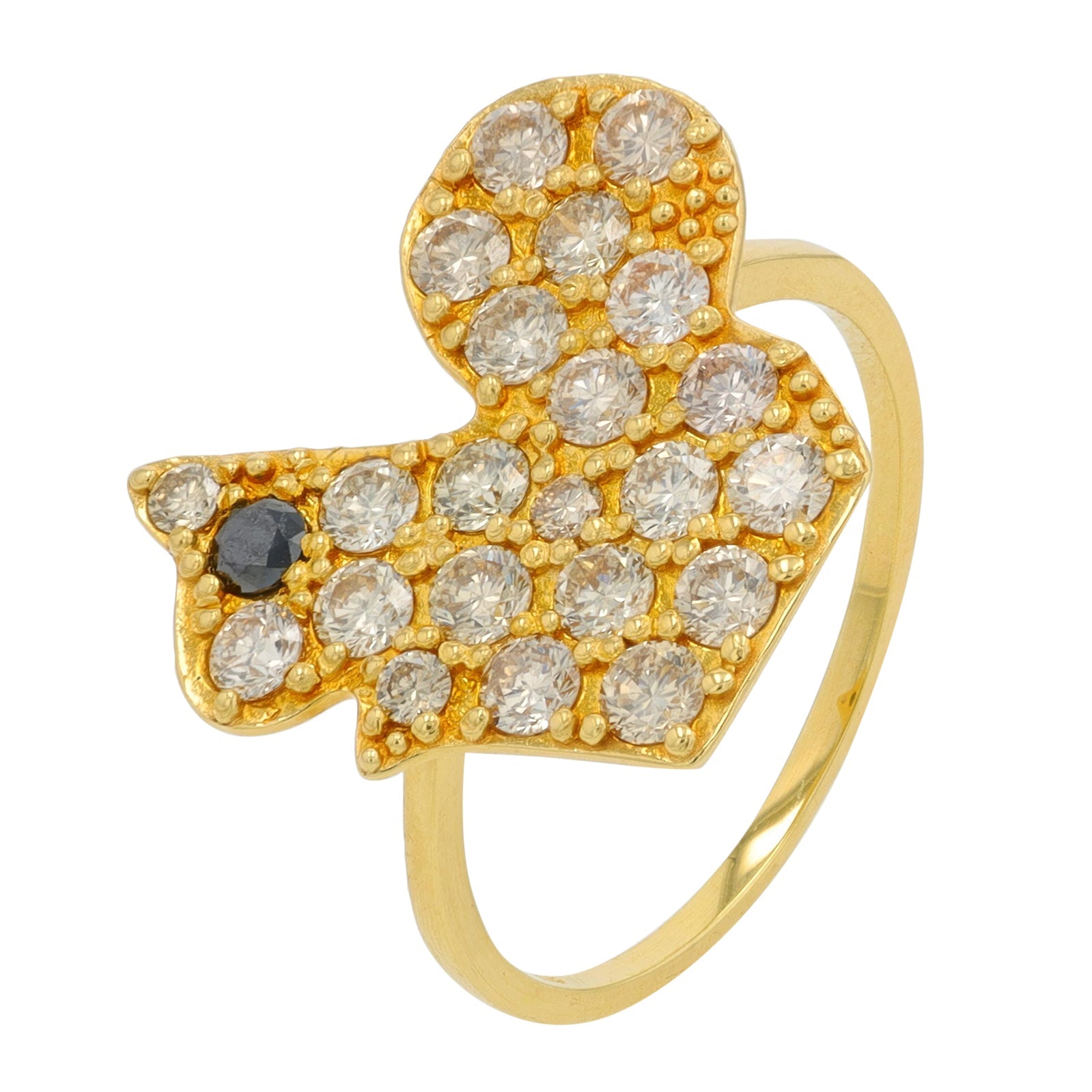 18K YG 1 CT Diamond Squirrel Ring