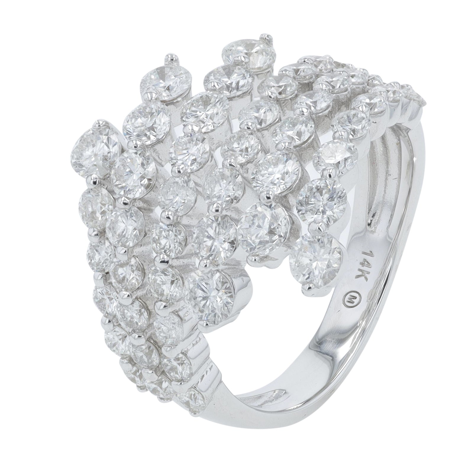 14K WG 2.75 CT Diamond Bypass Ring