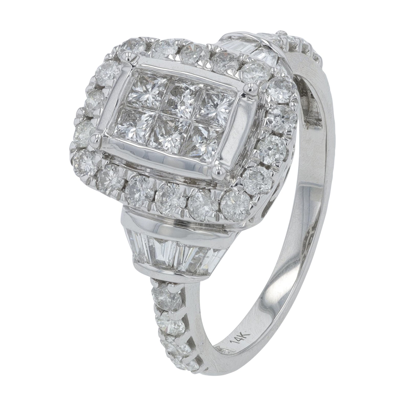 14K WG 1.50 CT Diamond Bypass Ring