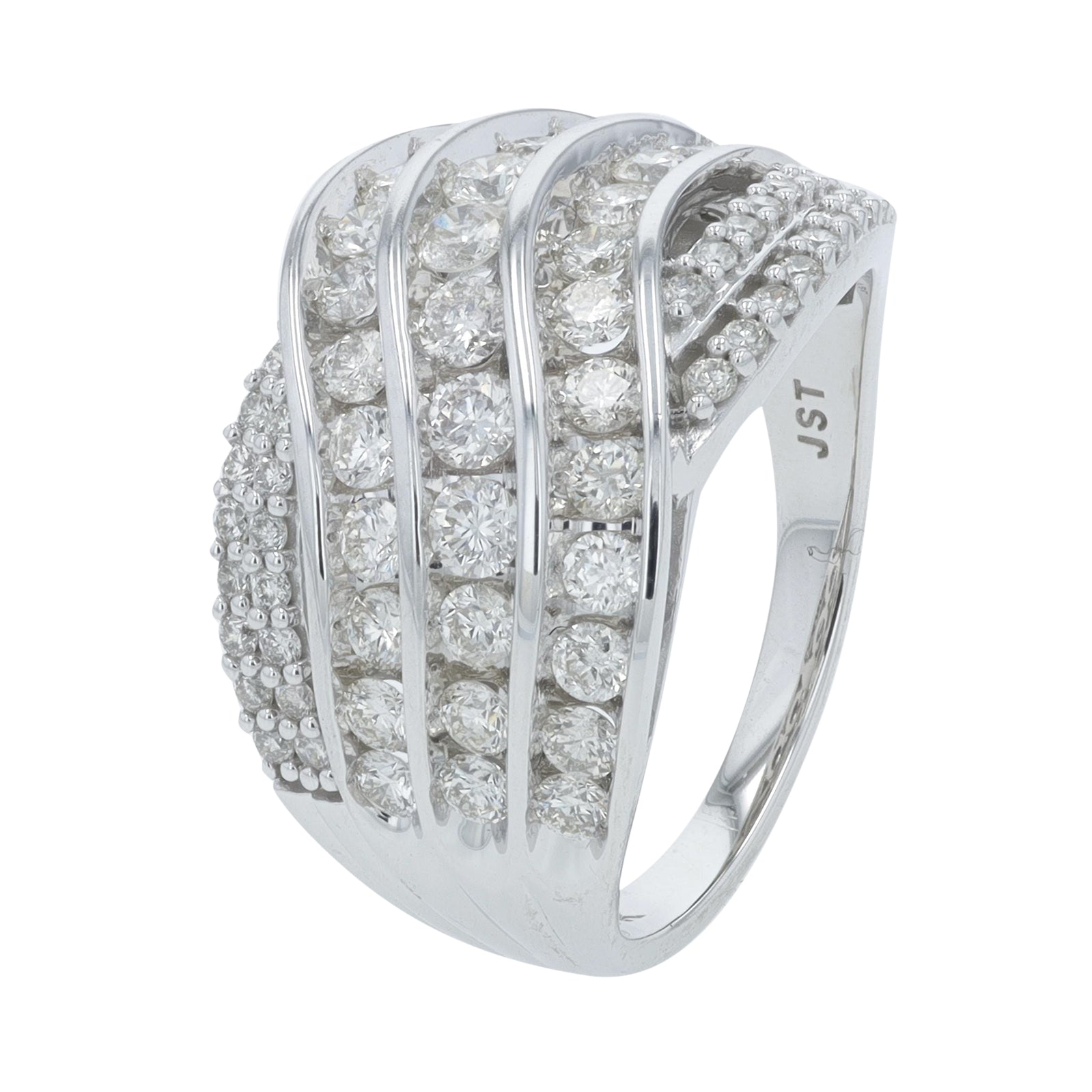 10K WG 1.50 CTW Diamond Crossover Ring