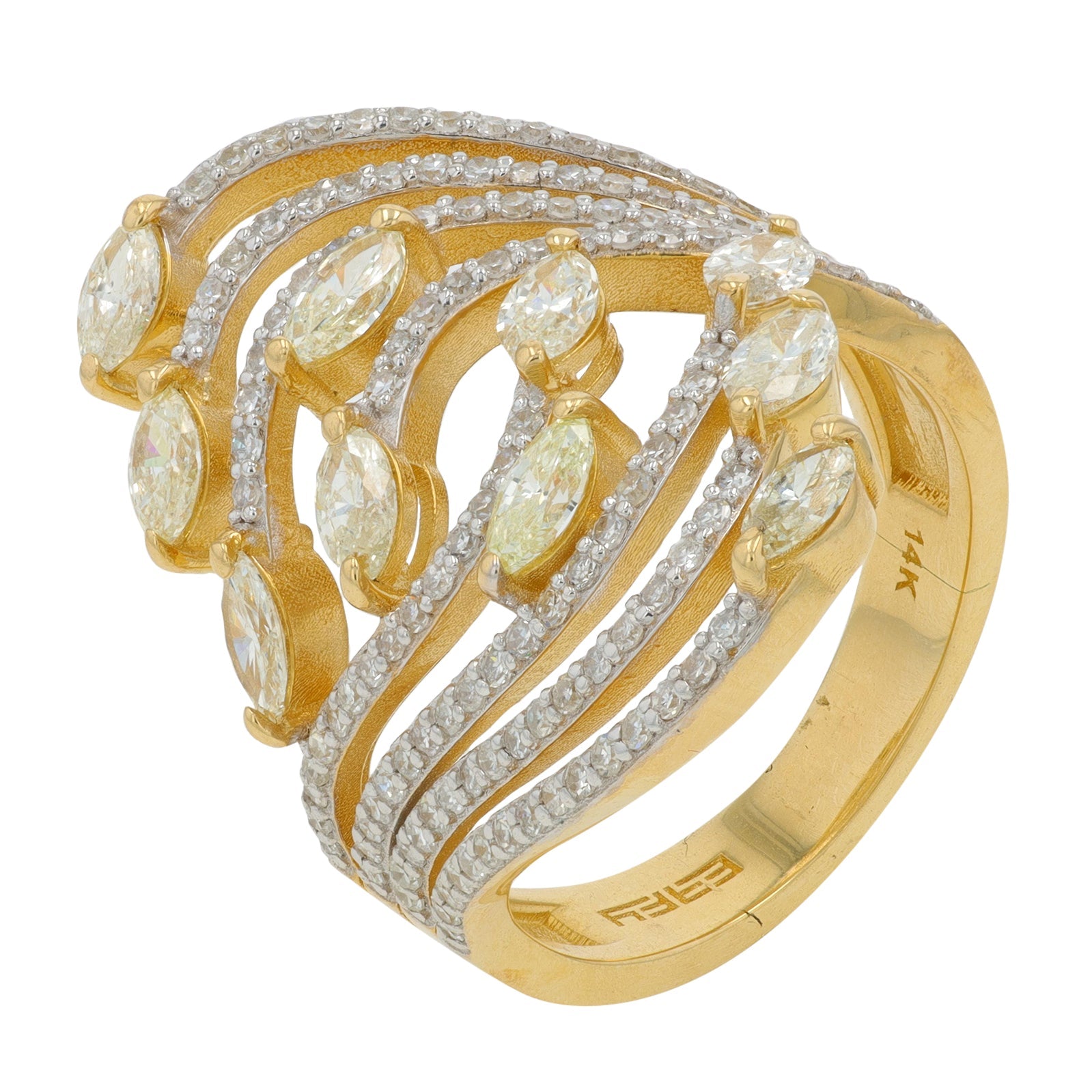 14K EFFY YG 1.71 CTW Diamond Ring