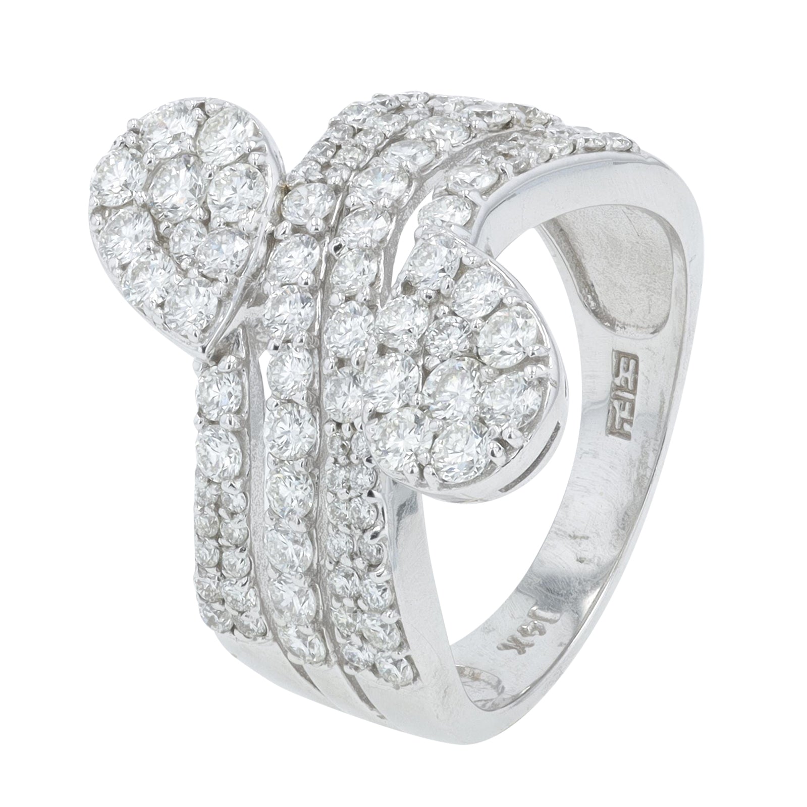 14K EFFY WG 1.64 CTW Diamond Bypass Ring