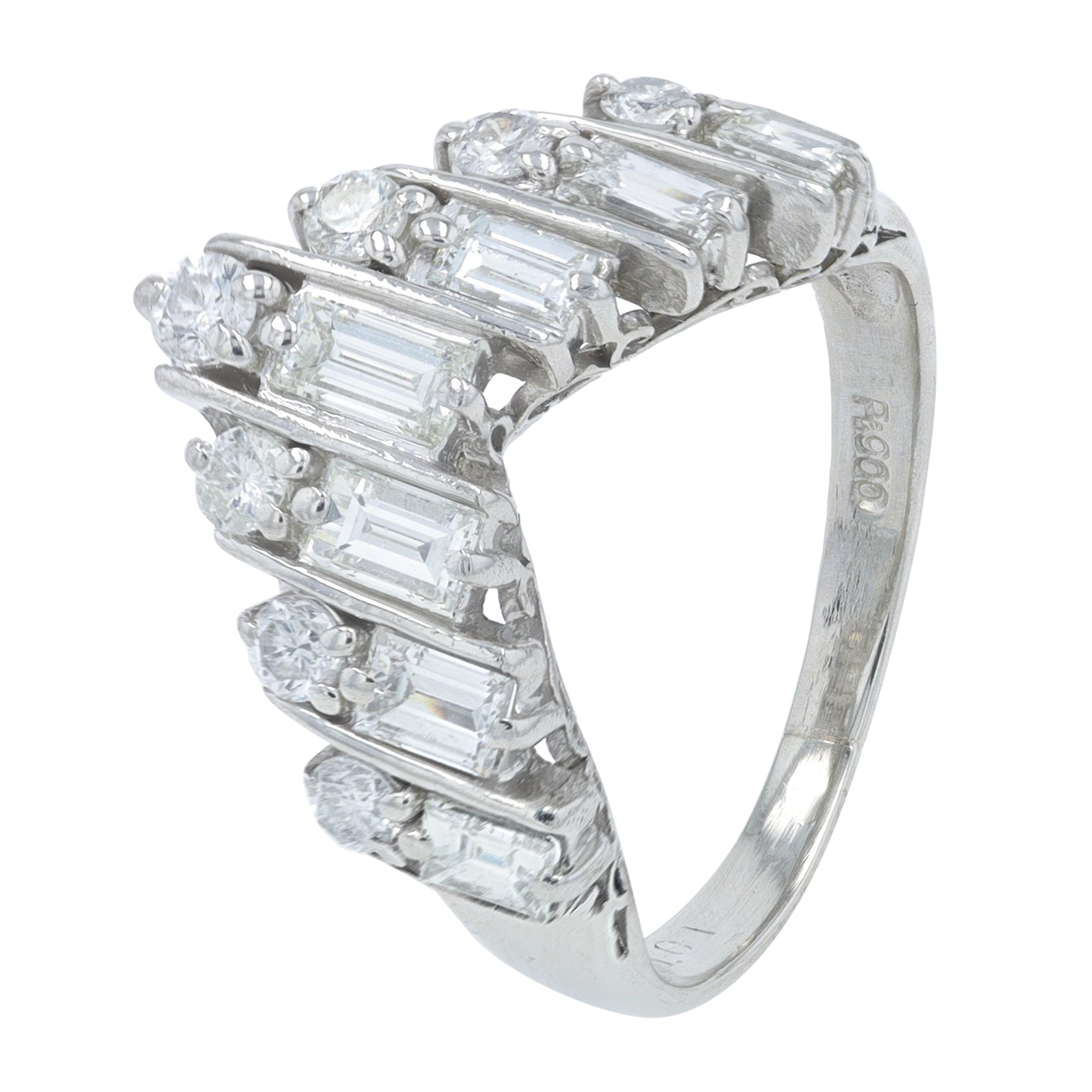 PT900 1.01 CTW Diamond Chevron Ring