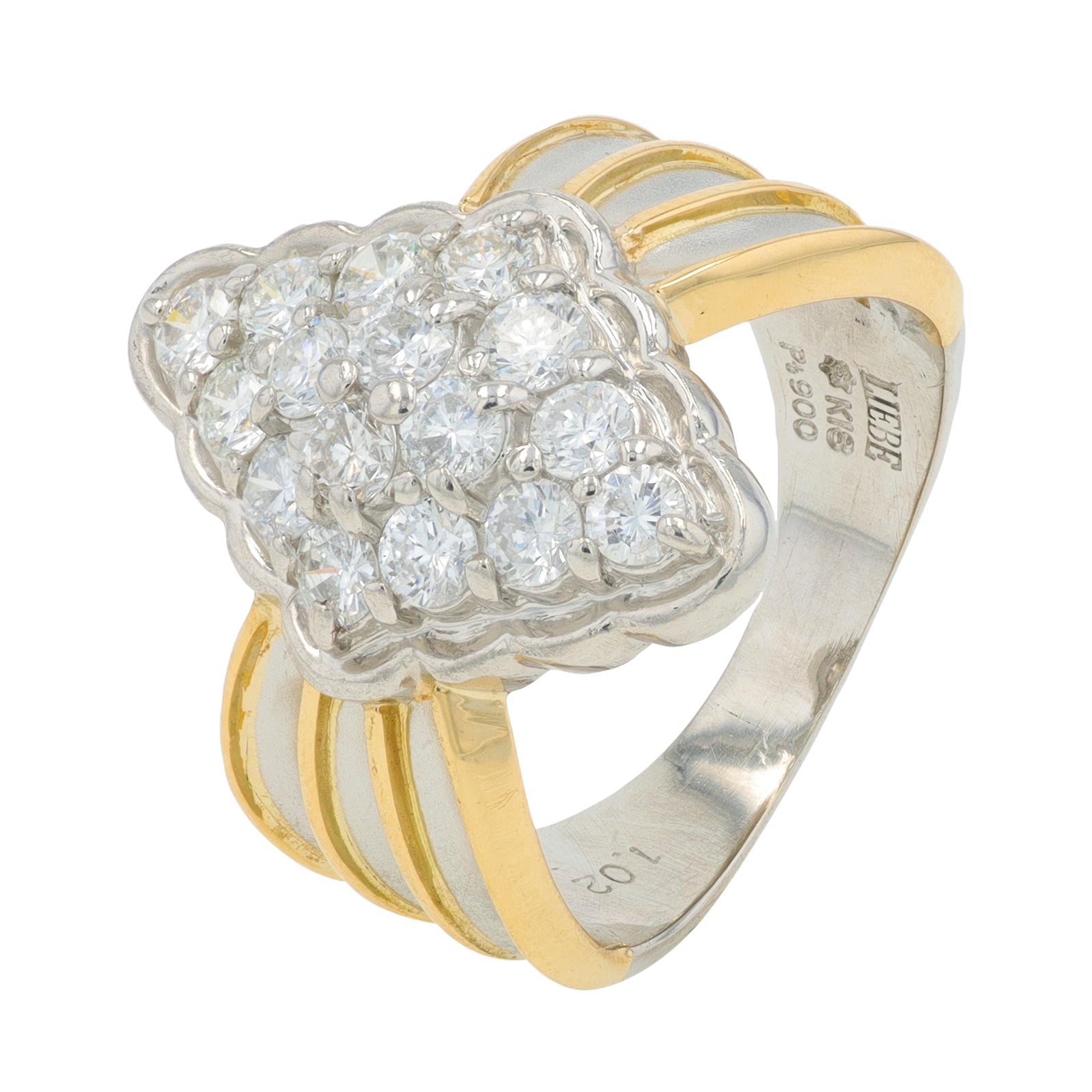 PT900/18K YG 1.02 CTW Diamond Ring
