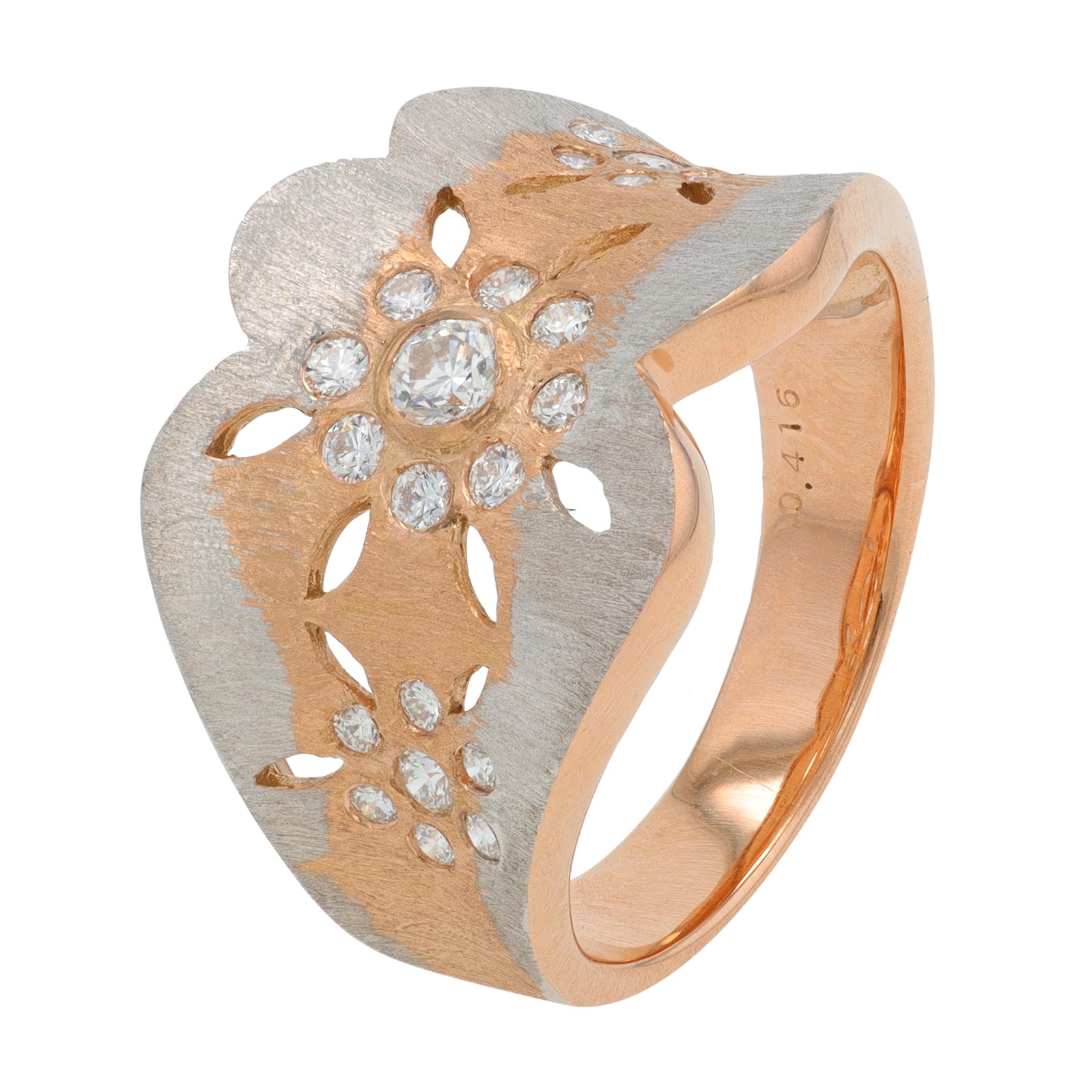 18K TT .416 CT Diamond Ring