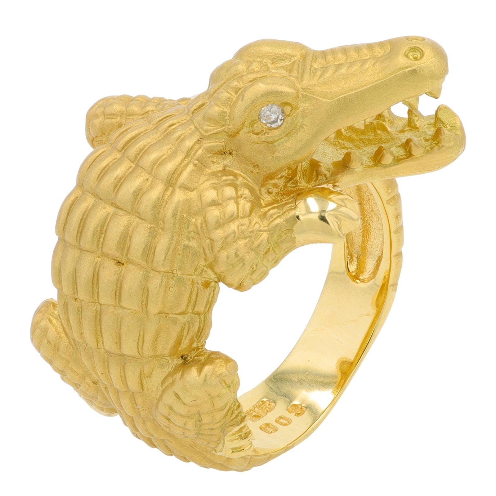 18K YG .03 CT Diamond Alligator Ring