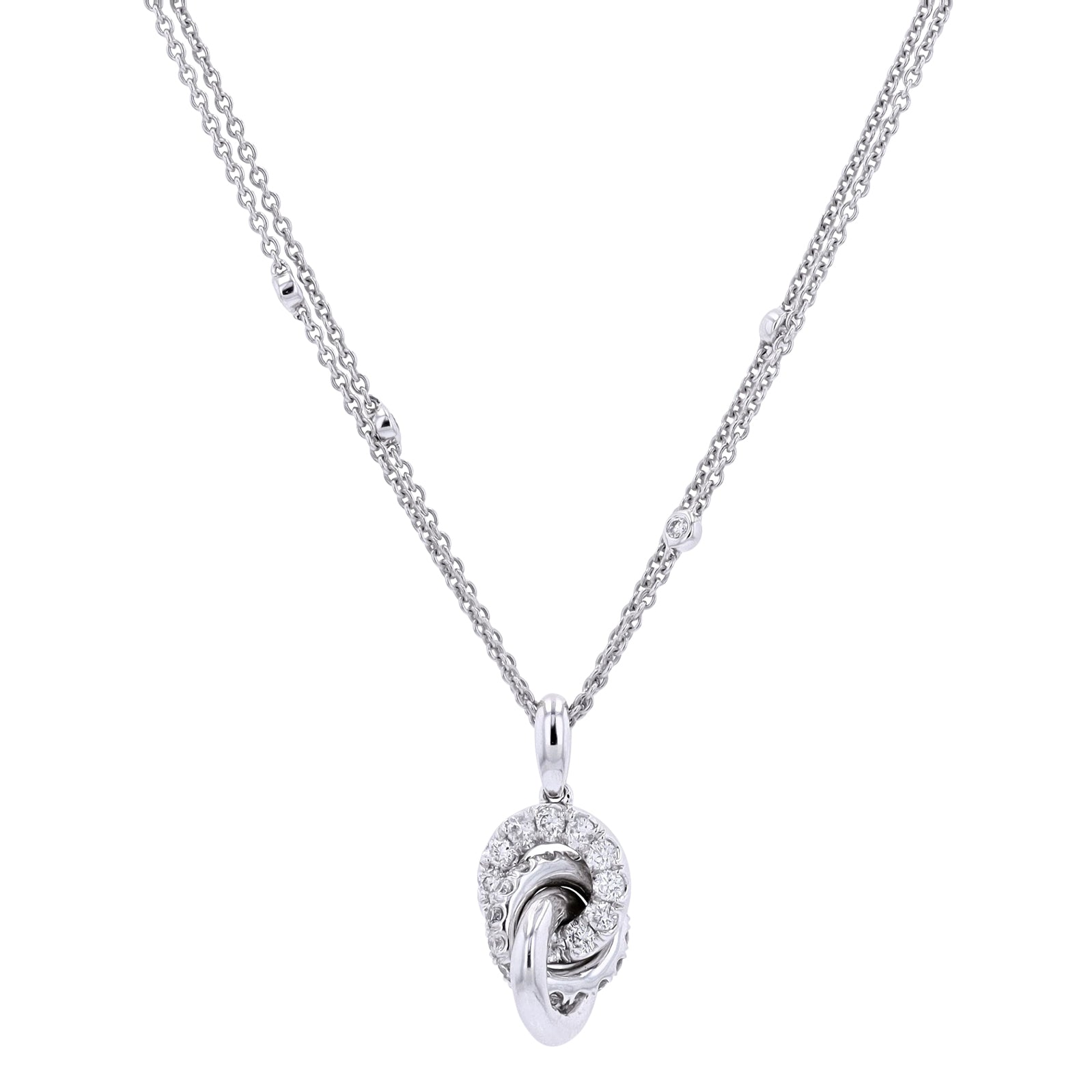 10K WG Diamond Knot Pendant