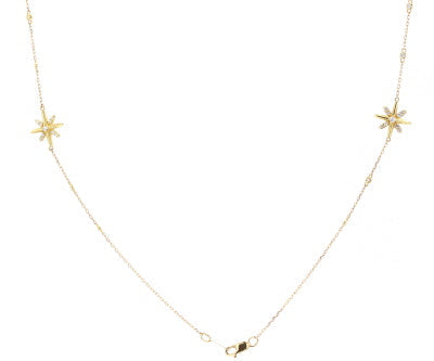 14K YG Diamond Star Rope Necklace