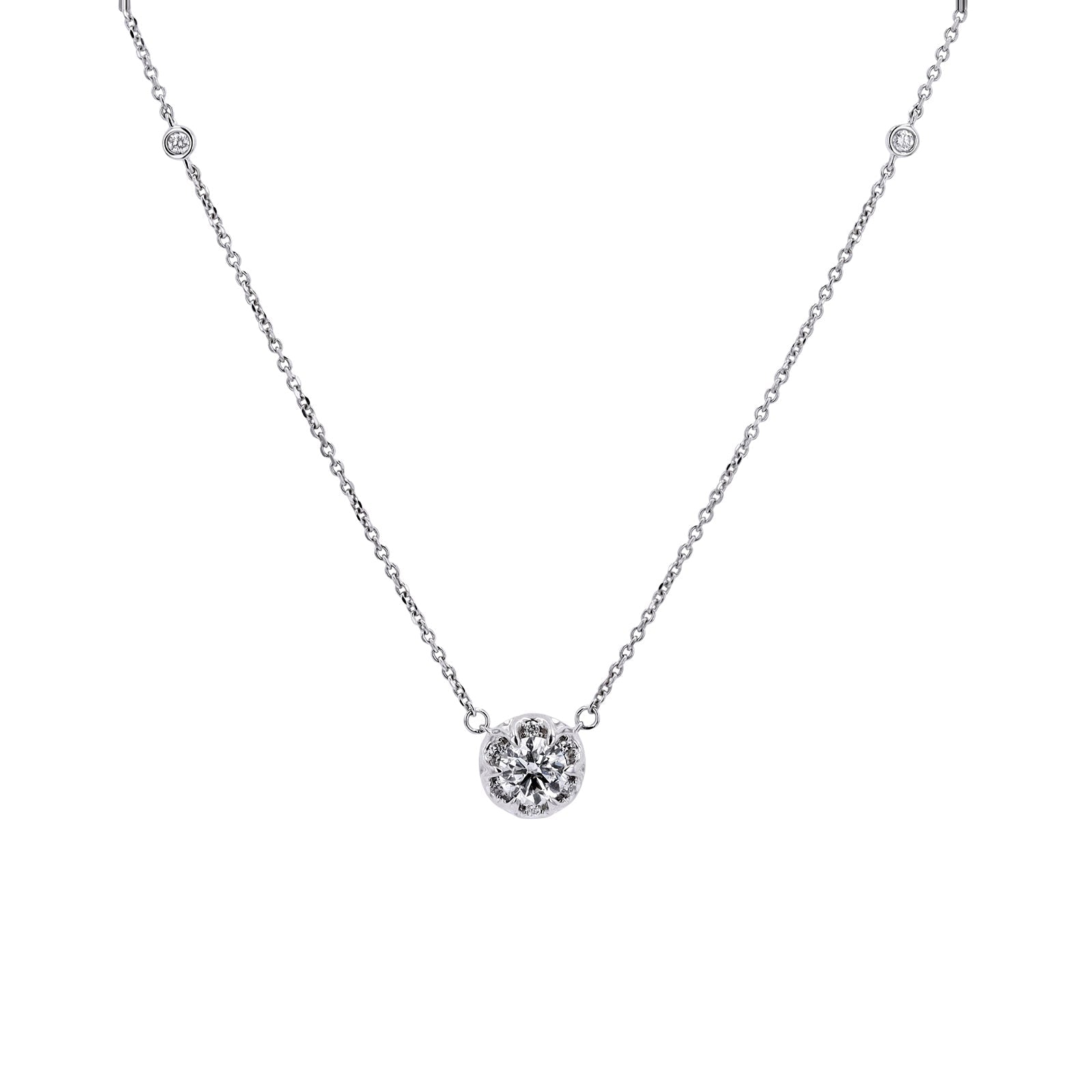 14K WG Diamonds By The Yard Chain Necklace