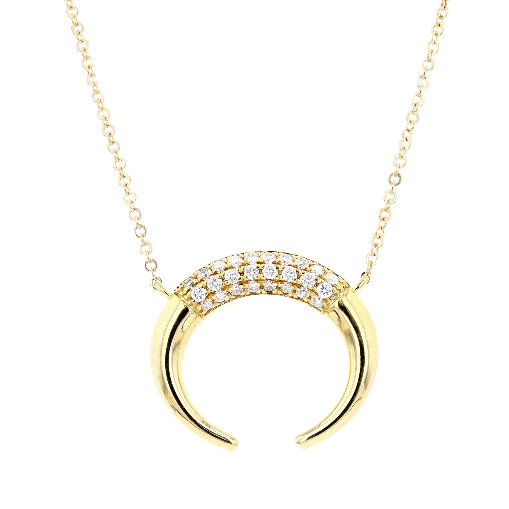 10K YG Diamond Horn Necklace