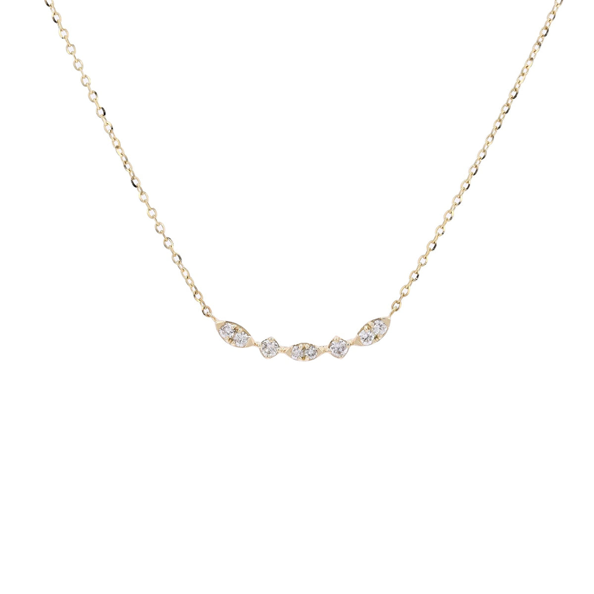 14K Diamond Curved Bar Necklace<p><strong>More Colors Available</p></strong>