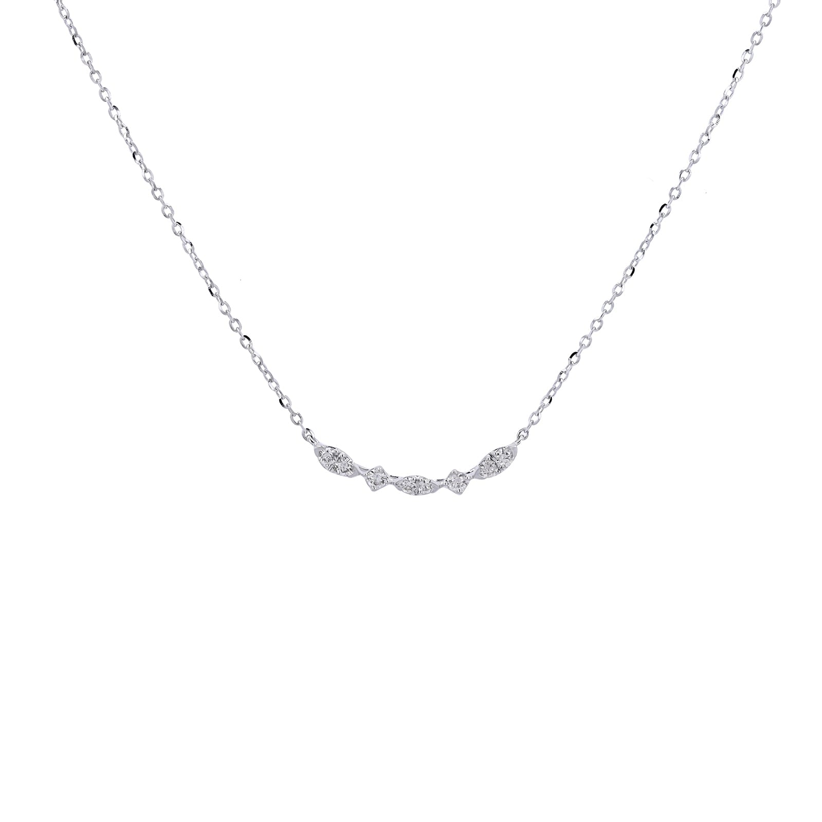 14K Diamond Curved Bar Necklace<p><strong>More Colors Available</p></strong>
