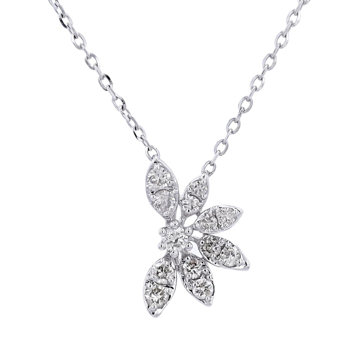 14K Diamond Flower Necklace<p><strong>More Colors Available</p></strong>