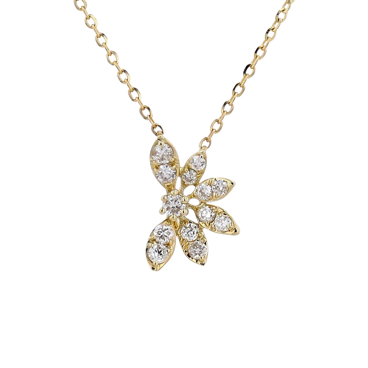 14K Diamond Flower Necklace<p><strong>More Colors Available</p></strong>