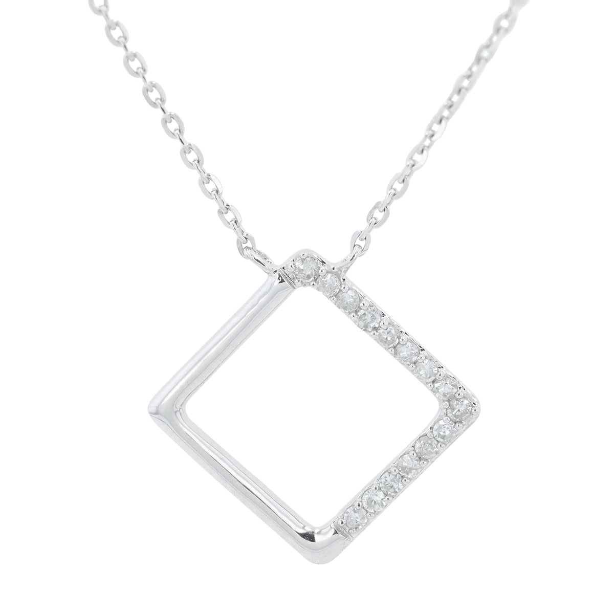 14K Diamond Square Pendant<p><strong>More Colors Available</p></strong>