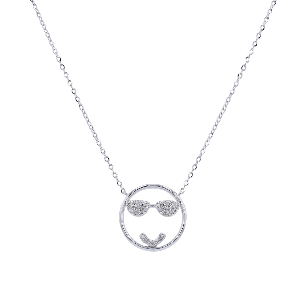 14K Diamond Emoji Smiley Necklace<p><strong>More Colors Available</p></strong>