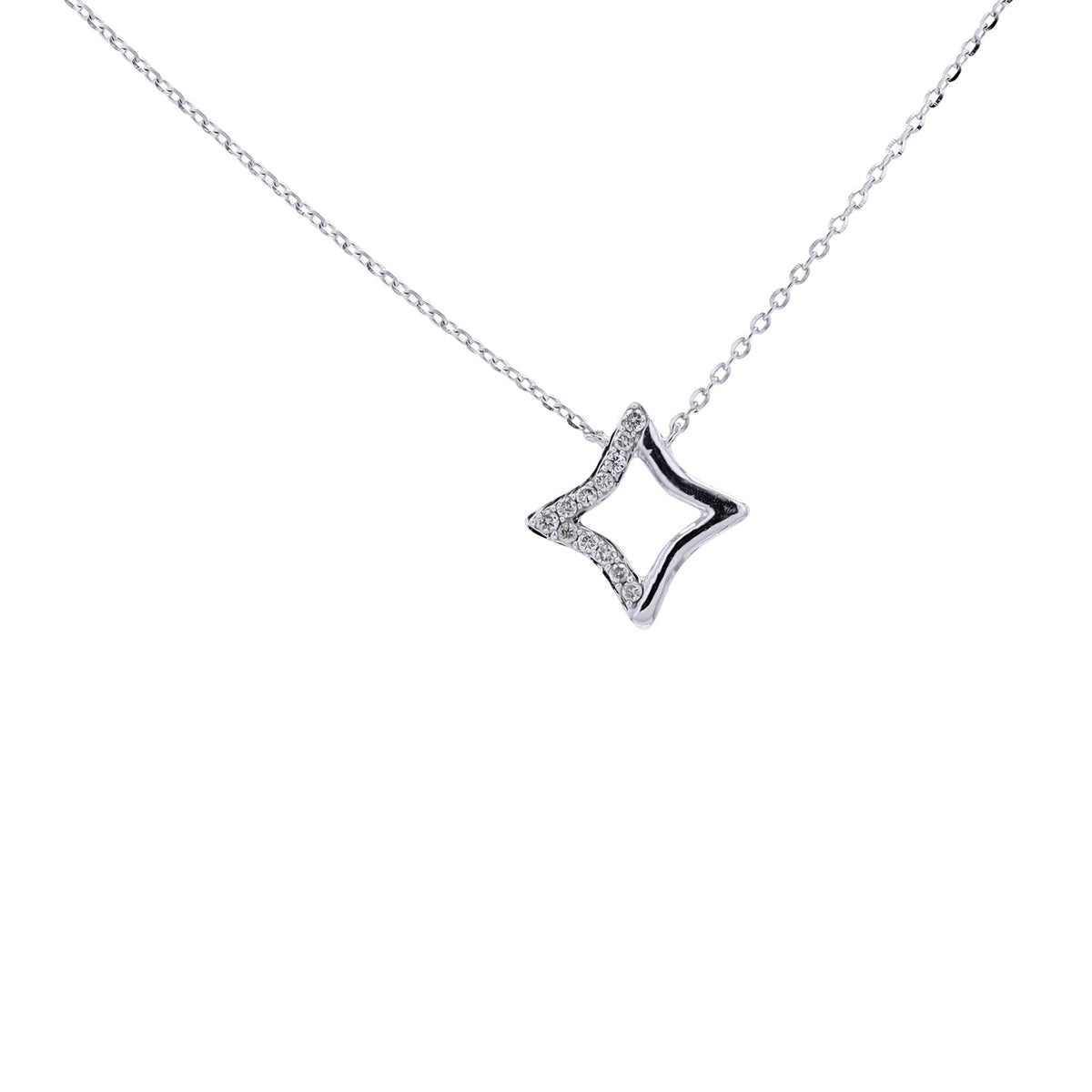14K WG Diamond Star Pendant<p><strong>More Colors Available</p></strong>