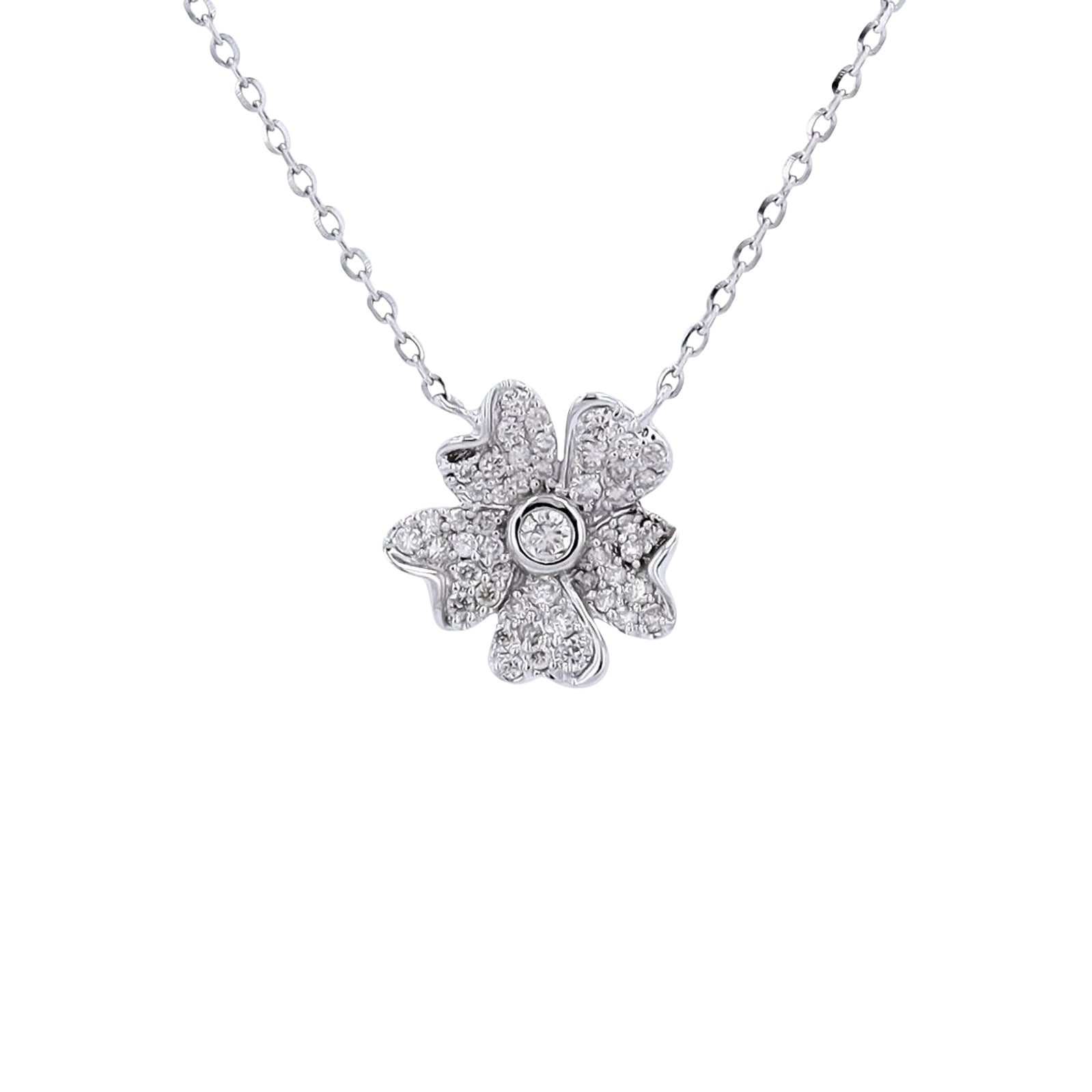 14K Diamond Flower Pendant<p><strong>More Colors Available</p></strong>