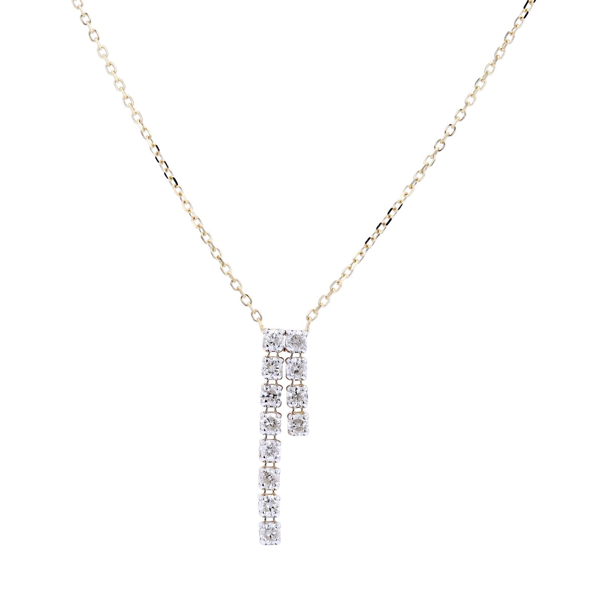 14K Asymmetrical Diamond Necklace<p><strong>More Colors Available</p></strong>