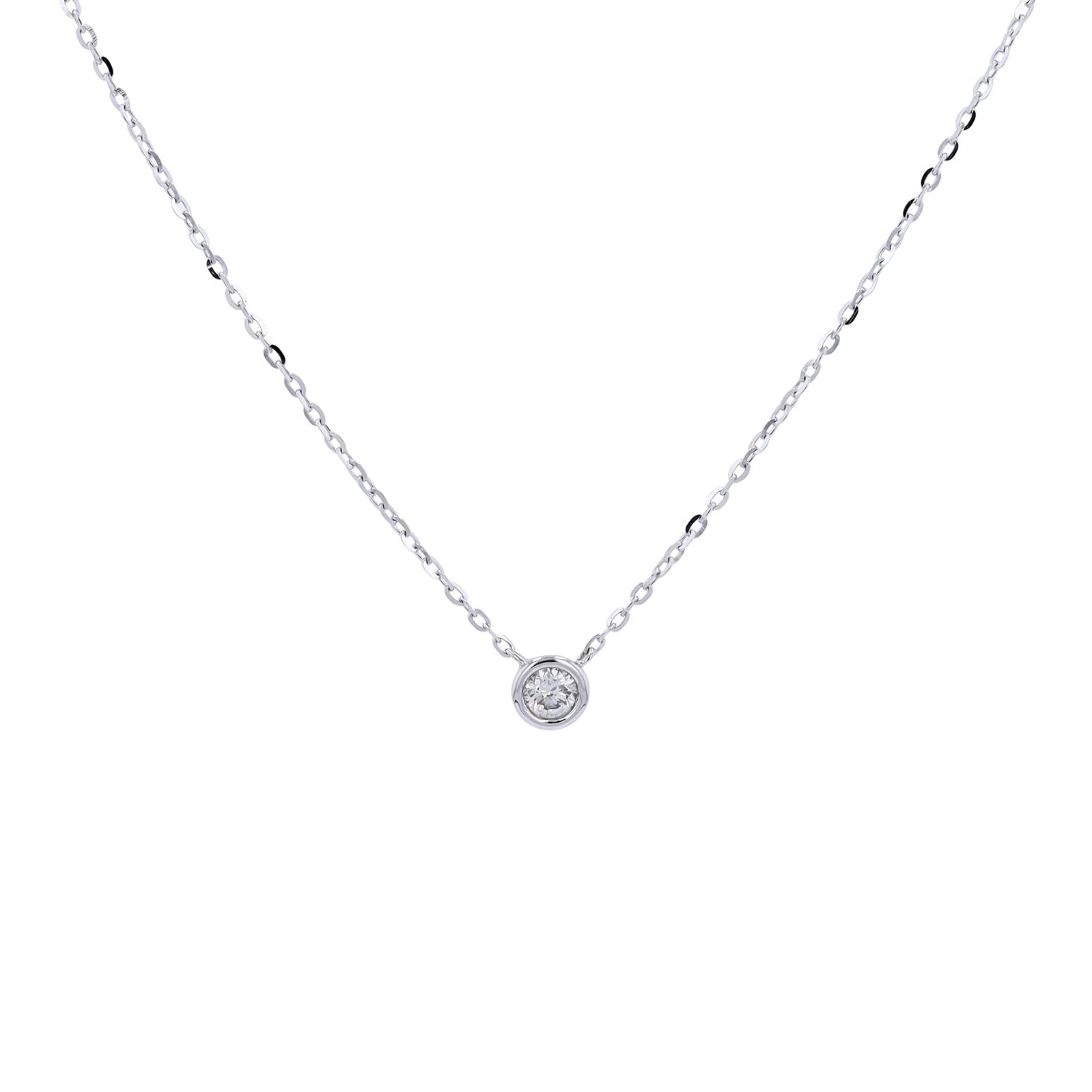 14K Bezel Set Diamond Solitaire Pendant</strong><p><strong>More Colors Available</p></strong>