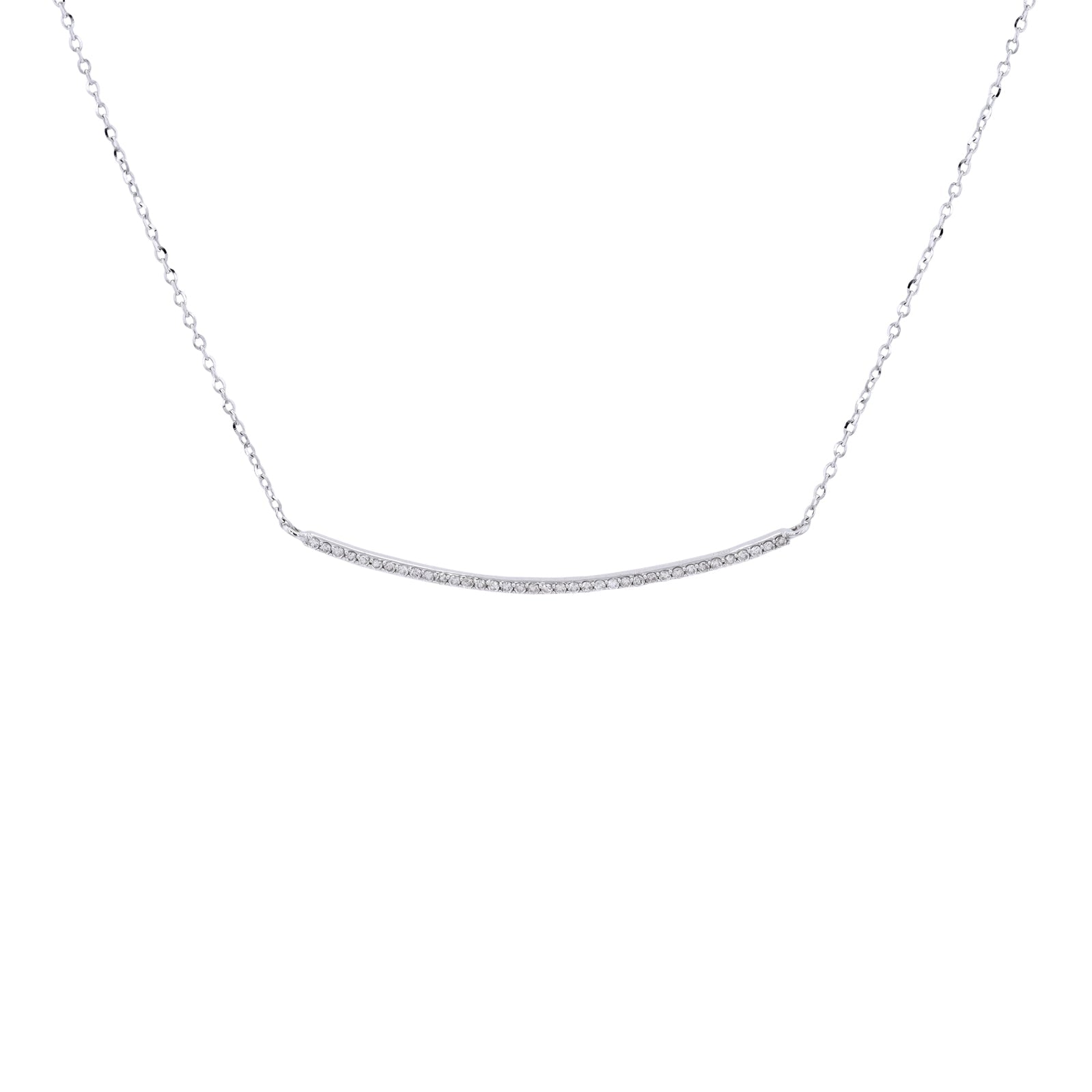14K Diamond Curved Bar Necklace<p><strong>More Colors Available</p></strong>
