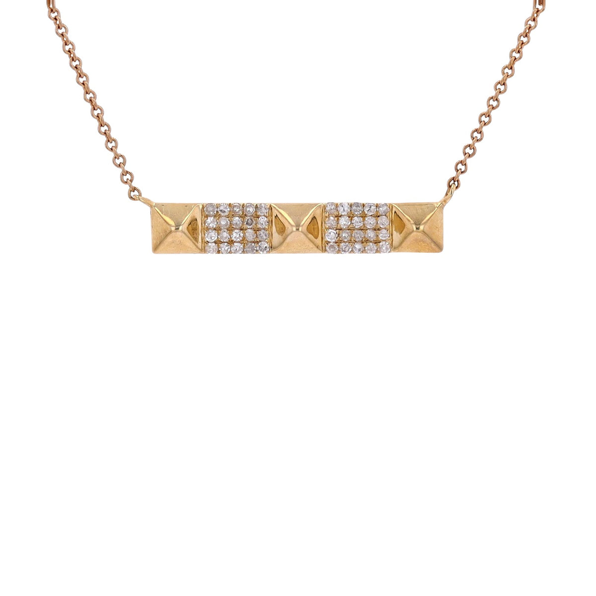 10K YG Diamond Bar Necklace