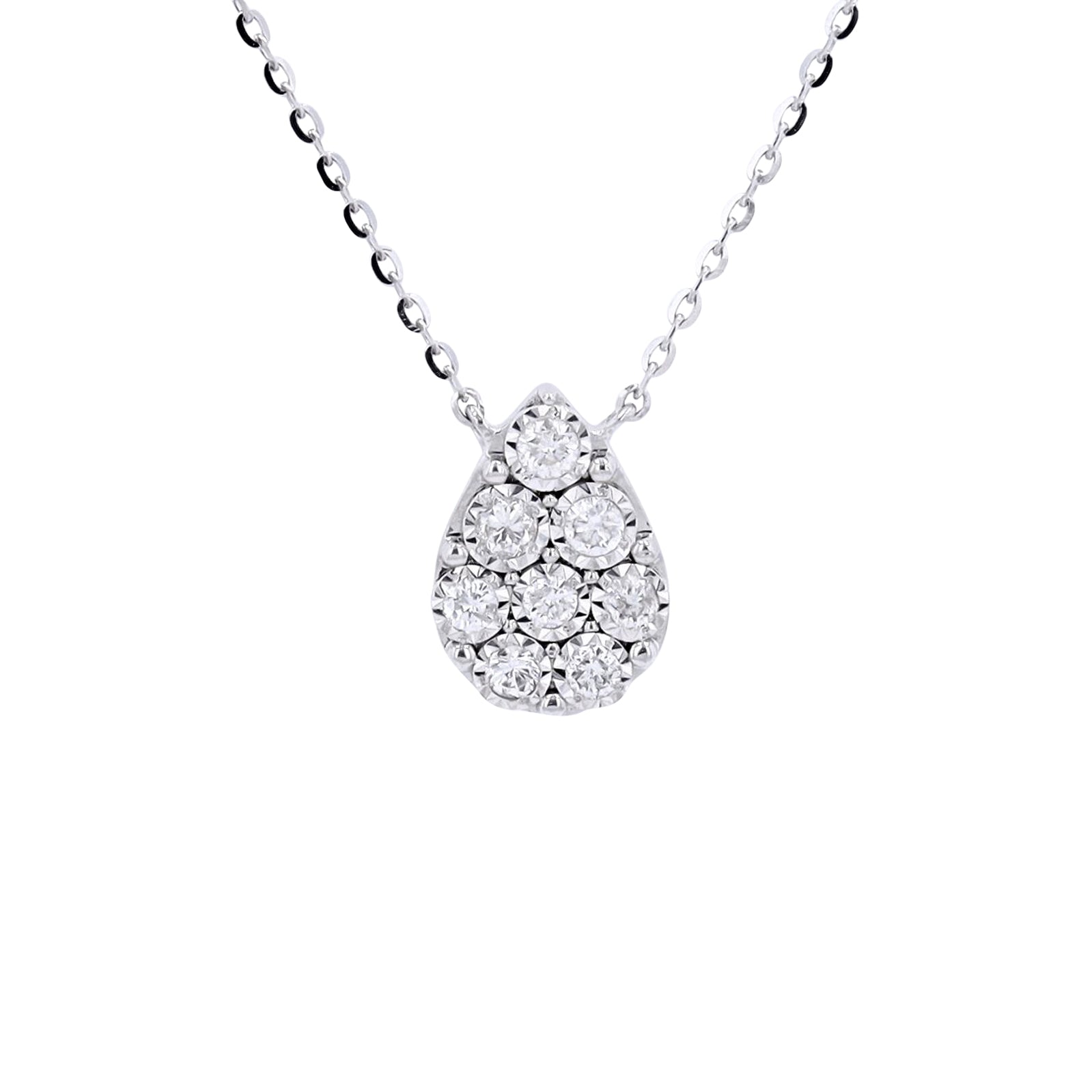 10K Pear Shape Drop Diamond Cluster Necklace<p><strong>More Colors Available</p></strong>