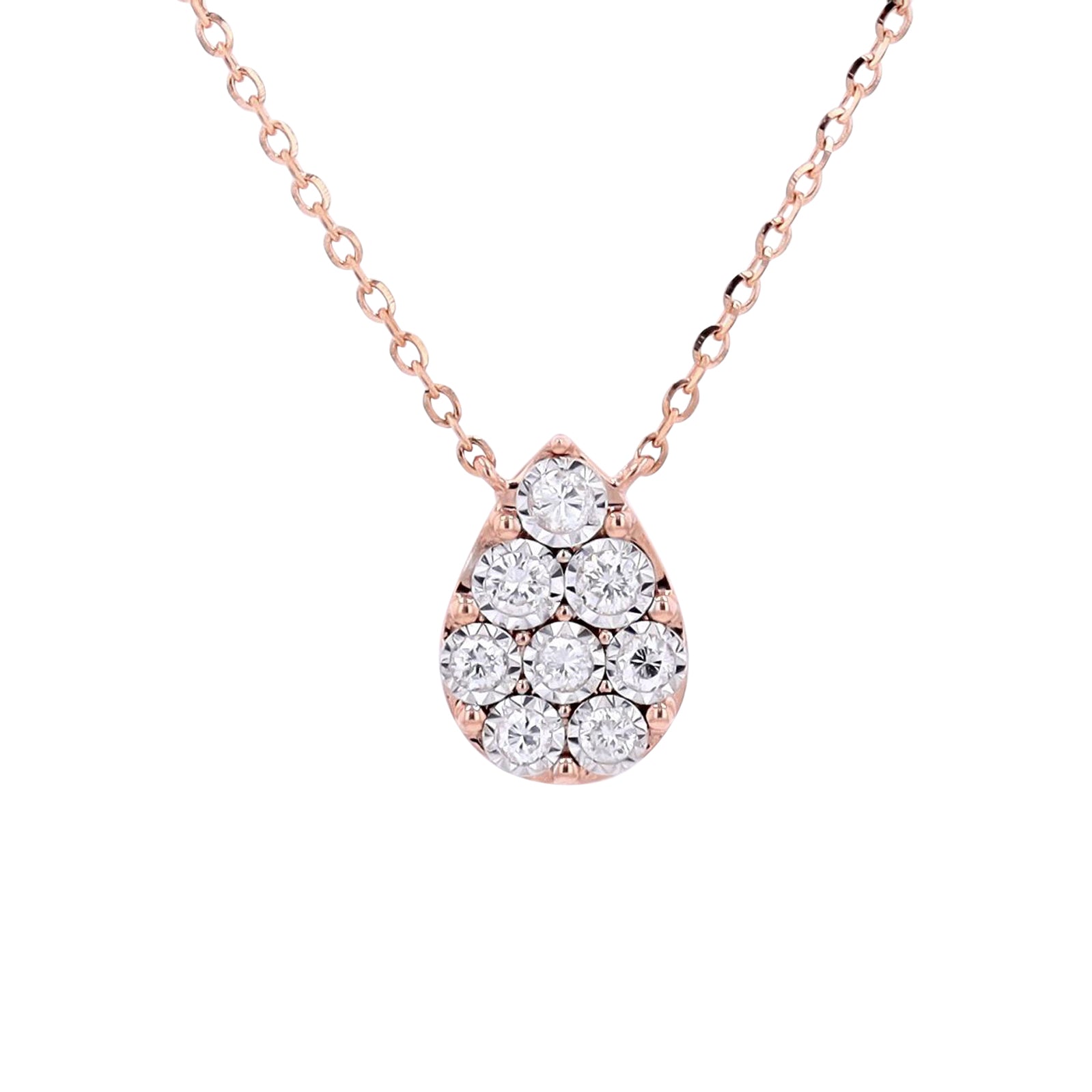 10K Pear Shape Drop Diamond Cluster Necklace<p><strong>More Colors Available</p></strong>