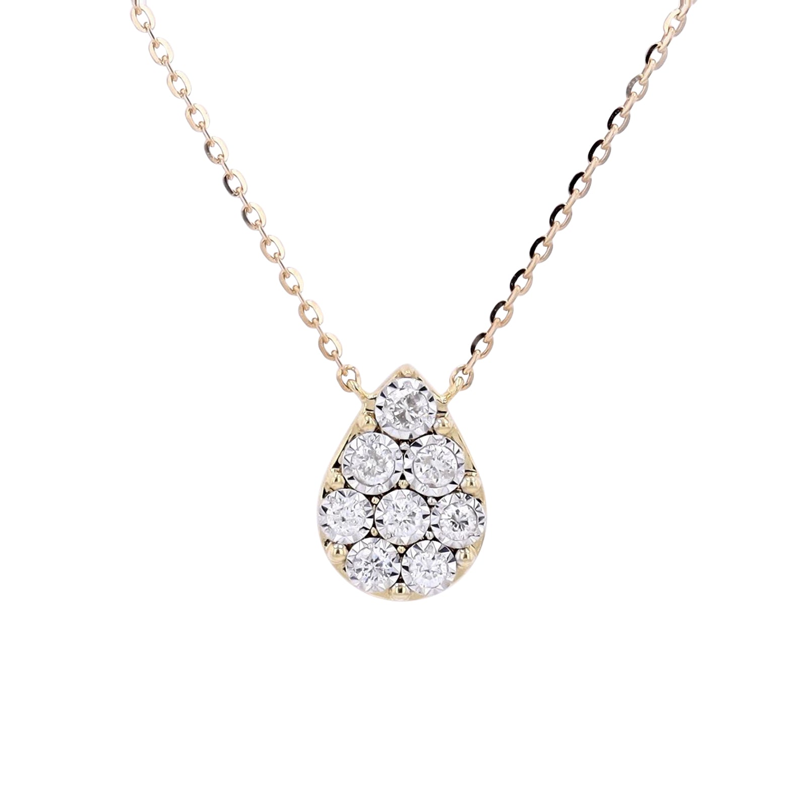 10K Pear Shape Drop Diamond Cluster Necklace<p><strong>More Colors Available</p></strong>