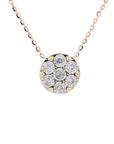 10K Round Diamond Cluster NecklaceMore Colors Available