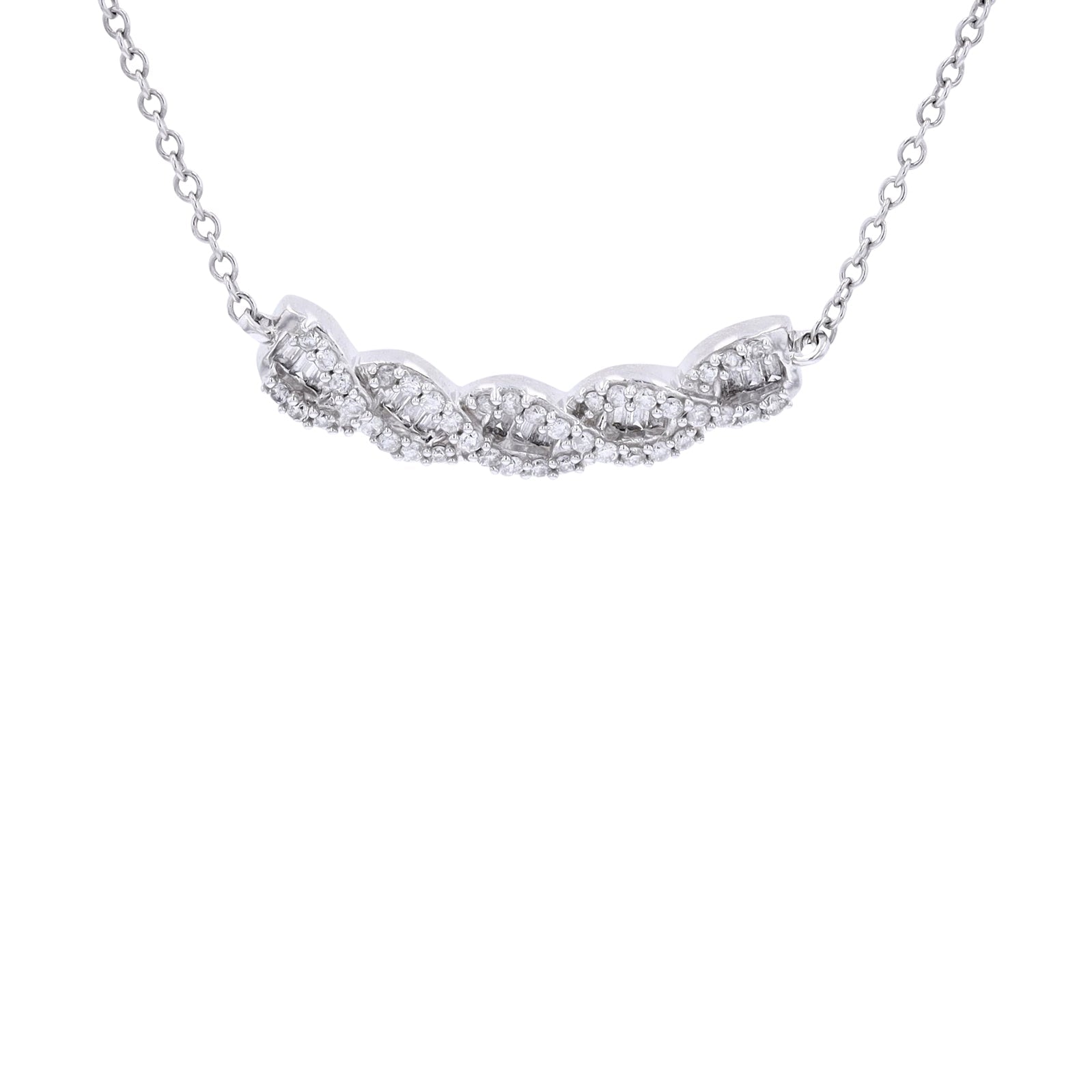 10K WG .25 CTW Diamond Crossover Pendant