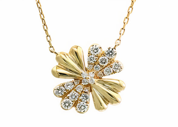 14K YG EFFY 0.46 CT Diamond Flower Pendant