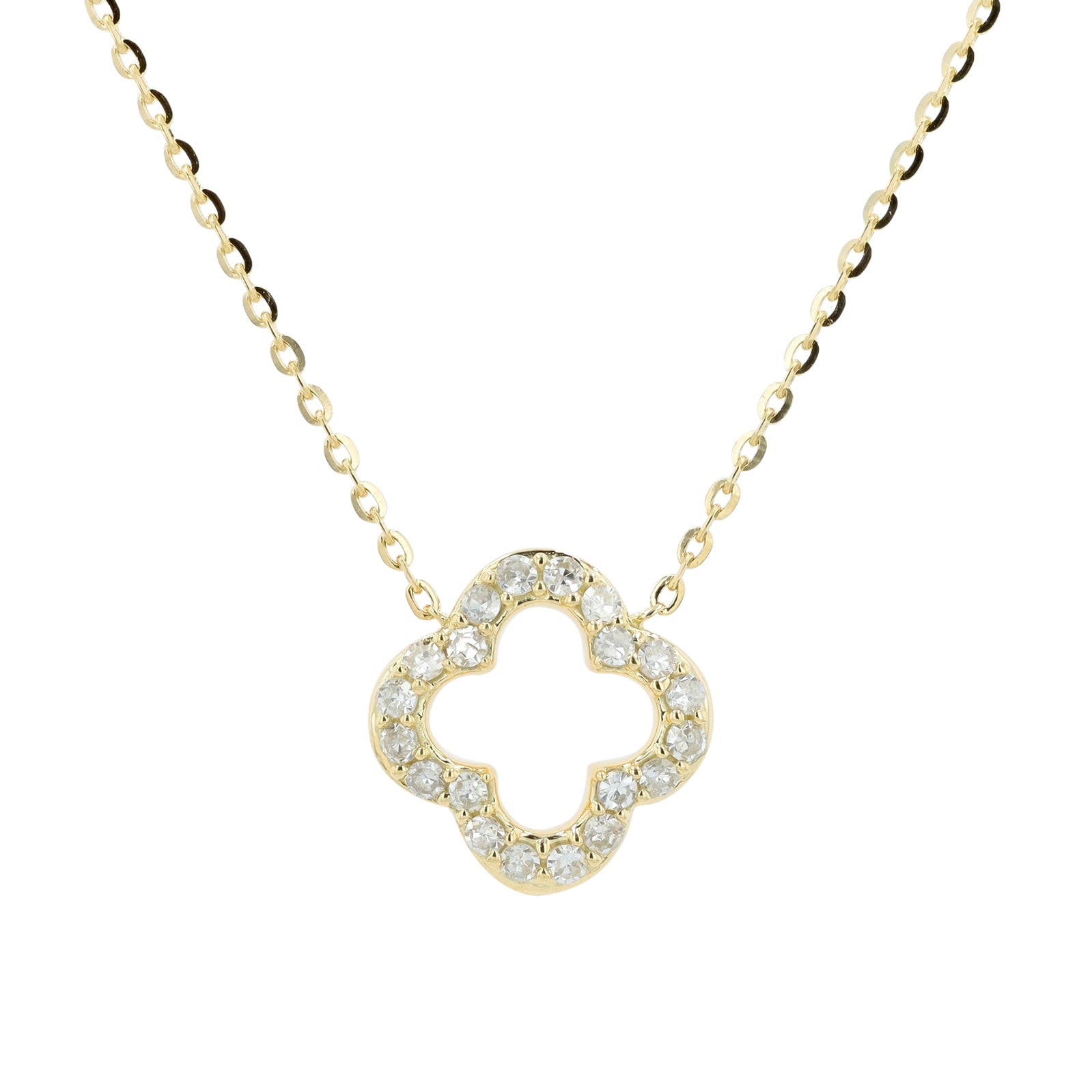 14K Diamond Clover Pendant<p><strong>More Colors Available</p></strong>