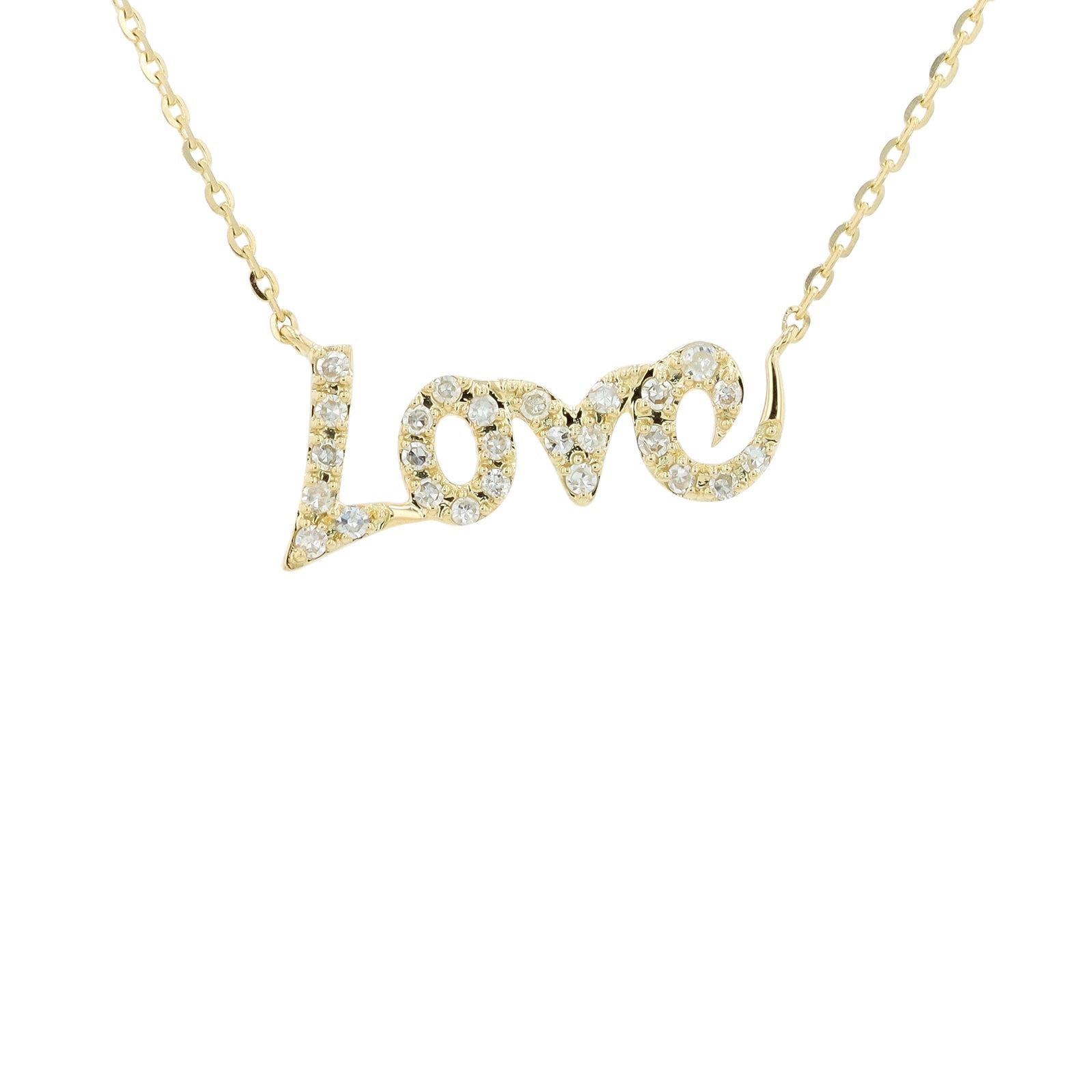 14K 0.12 CTW Diamond 'Love' Necklace