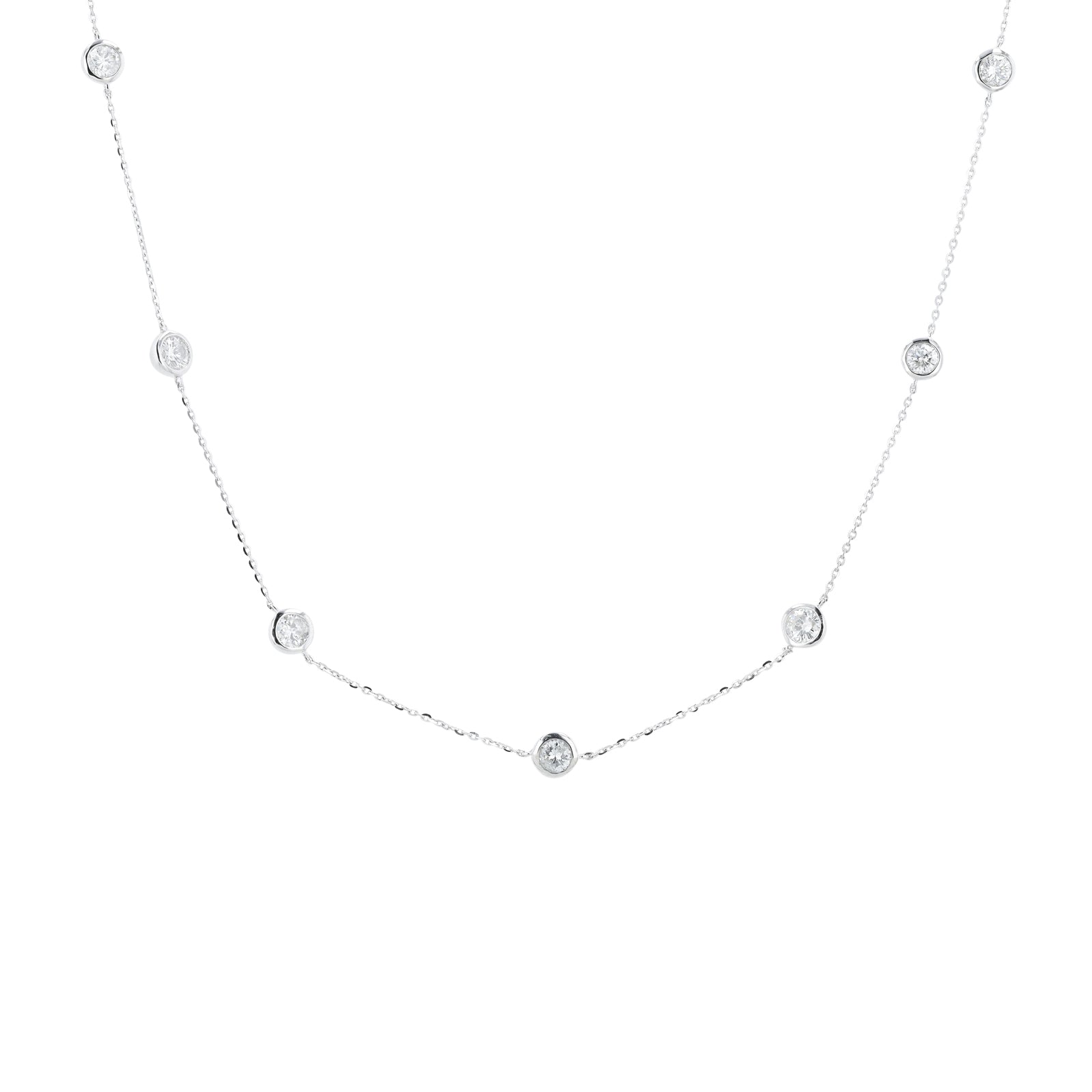 14K WG 1.55 CTW Diamond By The Yard Necklace