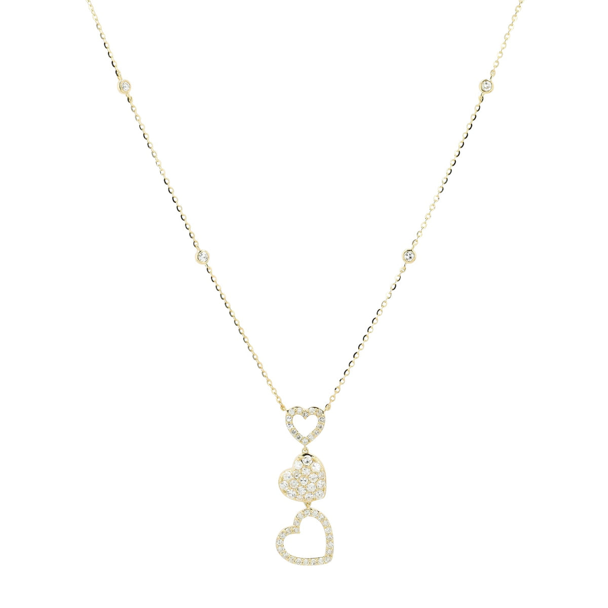 14K YG .50 CTW Diamond Heart Necklace