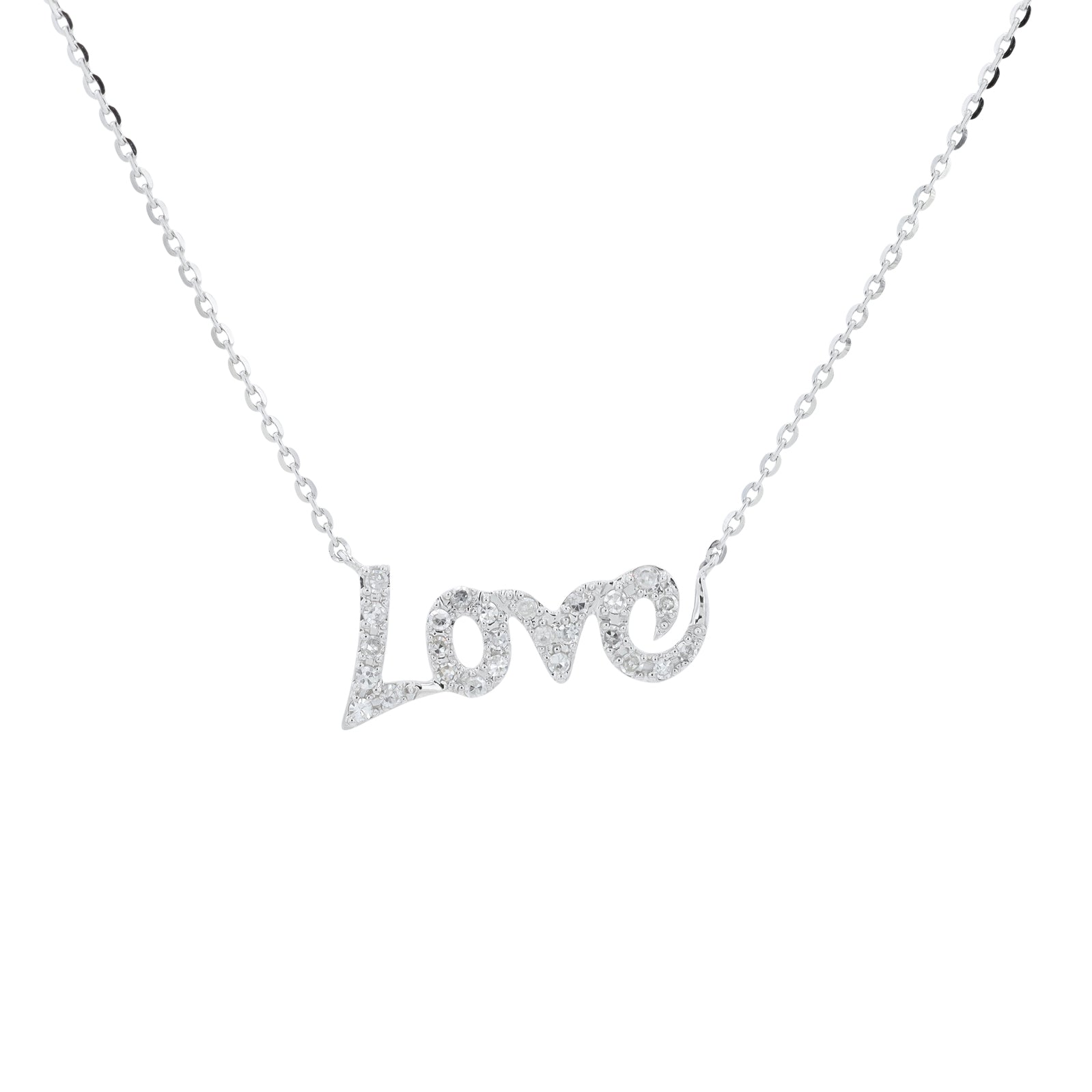 14K 0.12 CTW Diamond 'Love' Necklace